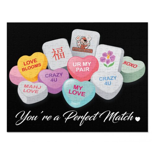 You’re a Perfect Match Puzzle — Conversation Heart Jigsaw with Tin (Romantic Gift)