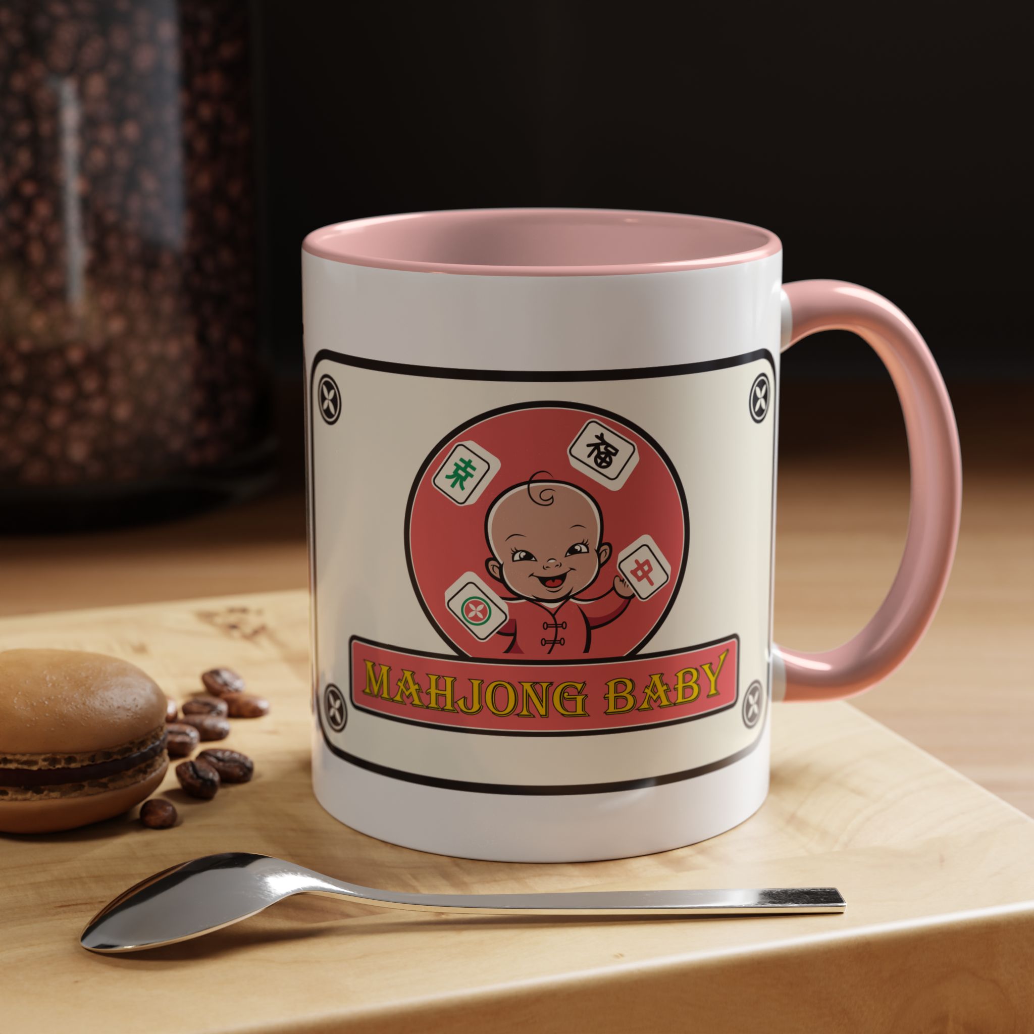 Mahjong Baby Accent Coffee Mug | Retro Ceramic Cup (11oz & 15oz) - Image 41