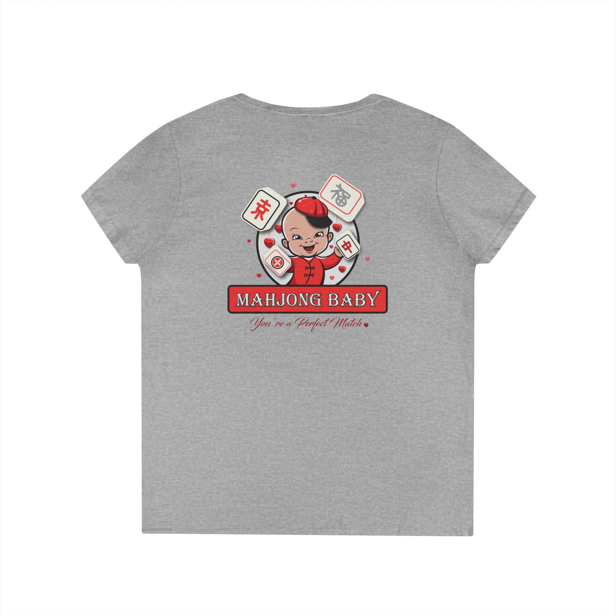 Thrown With Love Classic Mahjong Women’s V-Neck T-Shirt - Image 11