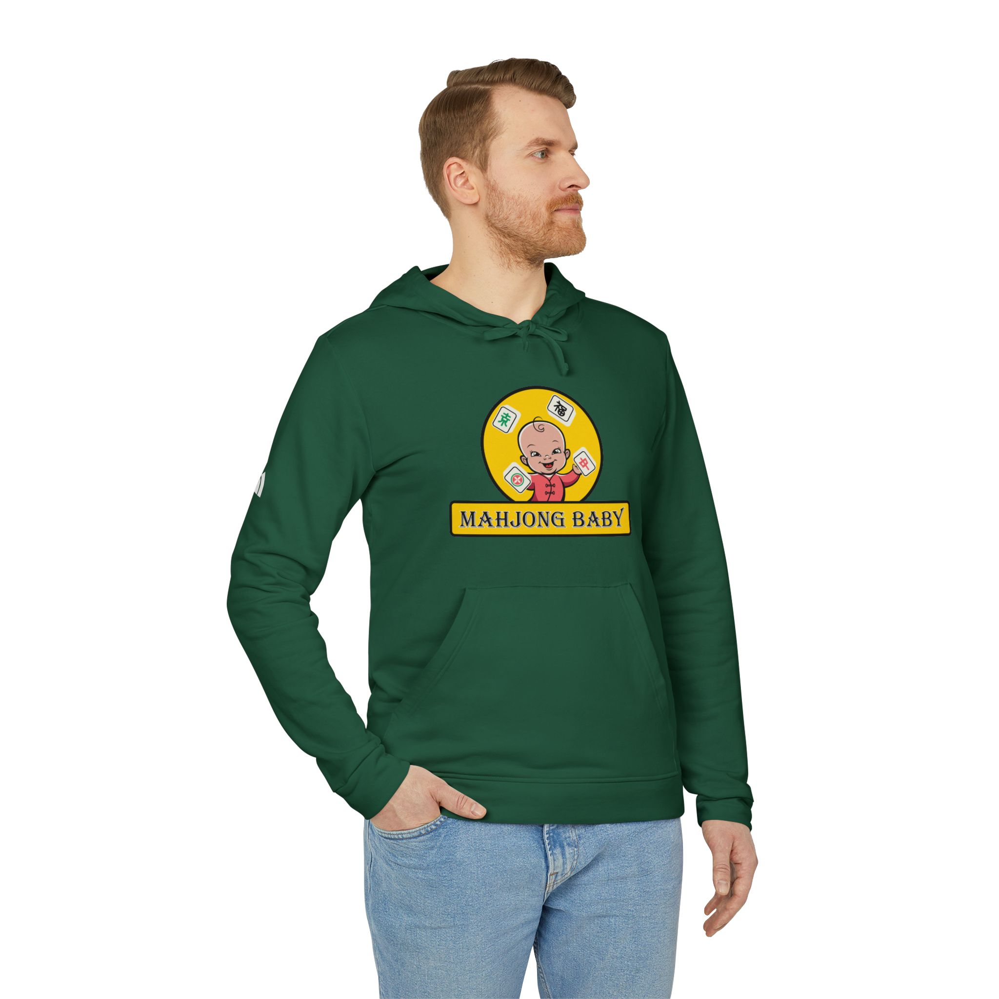 Mahjong Baby Hoodie | Cute Mahjong Graphic Pullover in Yellow - Image 19