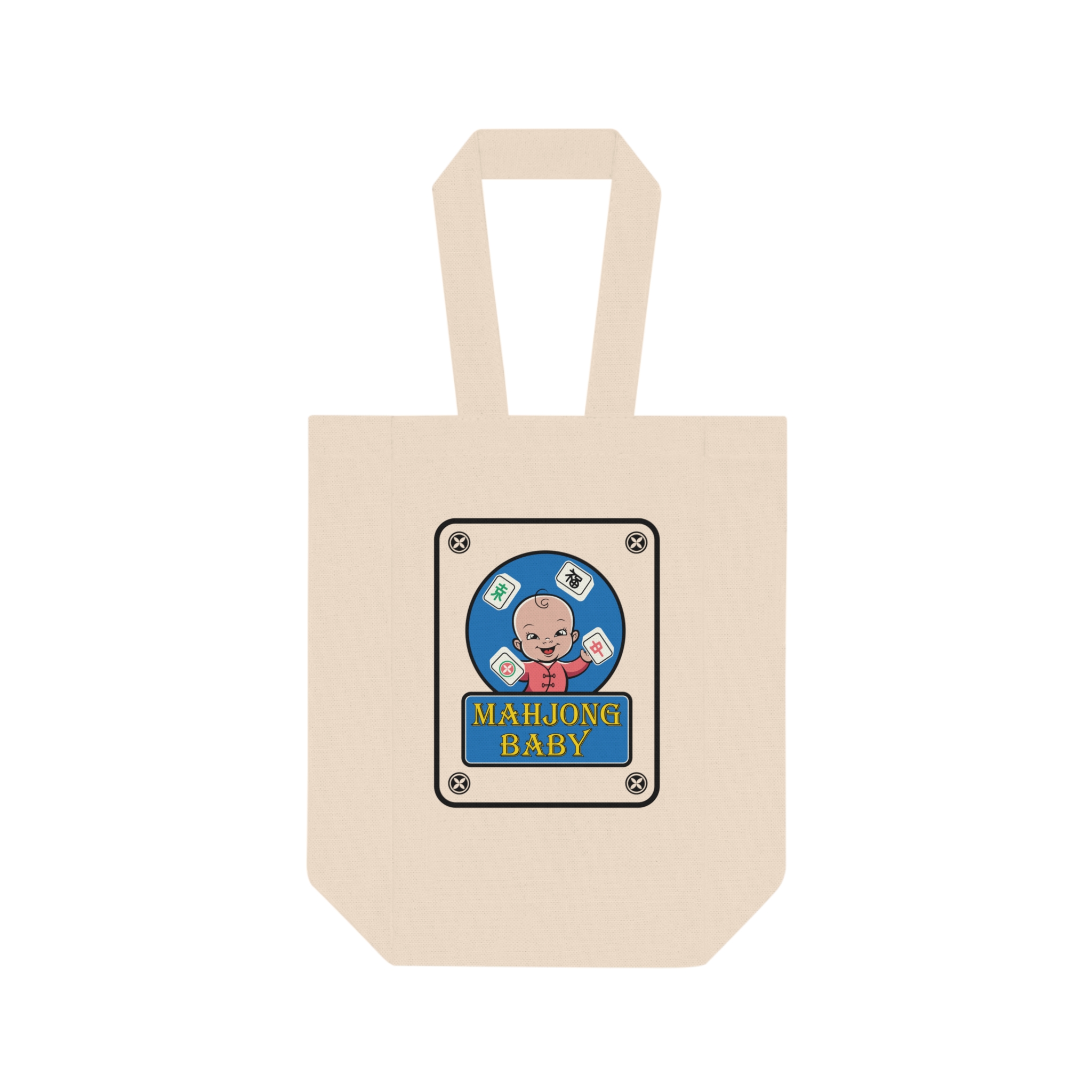 Mahjong Valentine Wine Gift Bag | Double Bottle Canvas Tote - Image 3