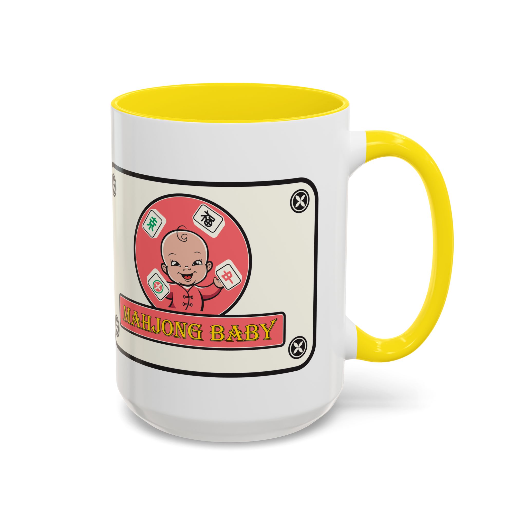 Mahjong Baby Accent Coffee Mug | Retro Ceramic Cup (11oz & 15oz) - Image 92