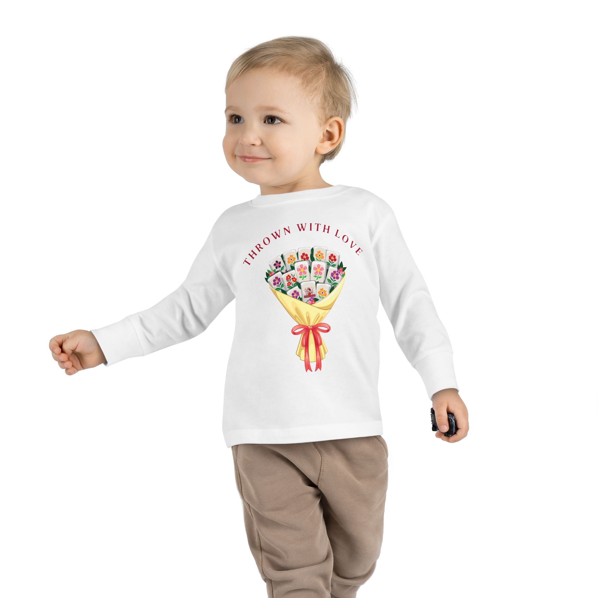 Toddler Tee — "Thanks a Bunch" Floral Bouquet Long Sleeve - Image 4