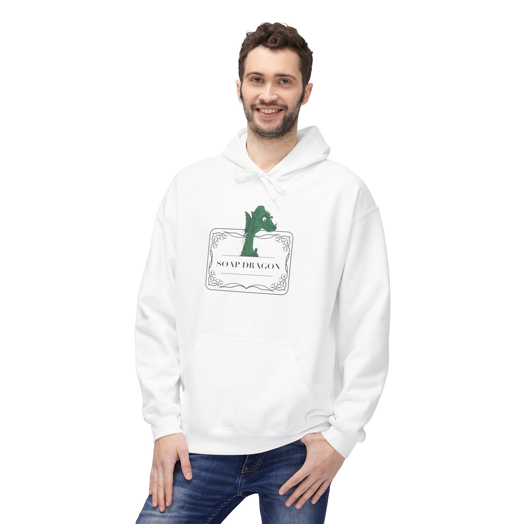 Soap Dragon Hockey Baby Hoodie | Cute Retro Goalie Graphic Pullover - Image 5