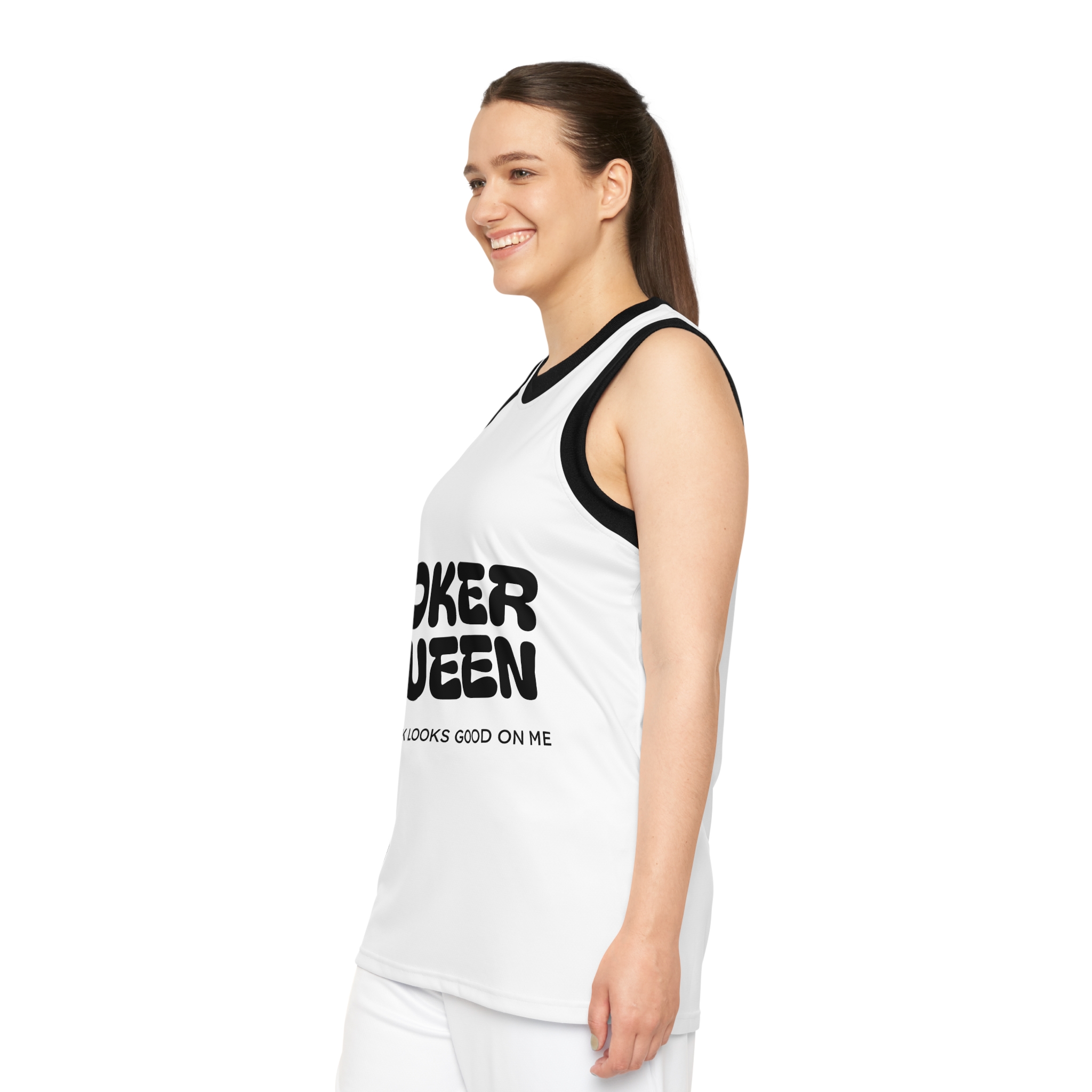 Mahjong Baby Basketball Jersey | Joker Queen Retro Blue (Unisex) - Image 8