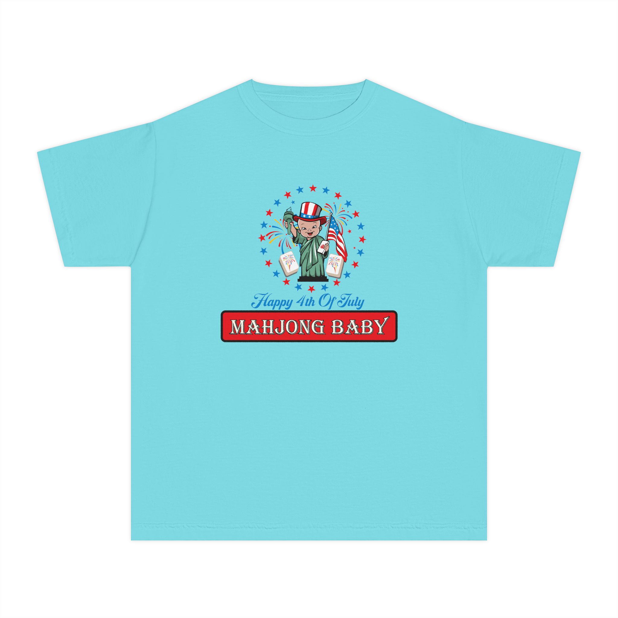 Happy 4th of July Mahjong Baby Youth Tee | Patriotic Kids Mahjong Shirt - Image 10