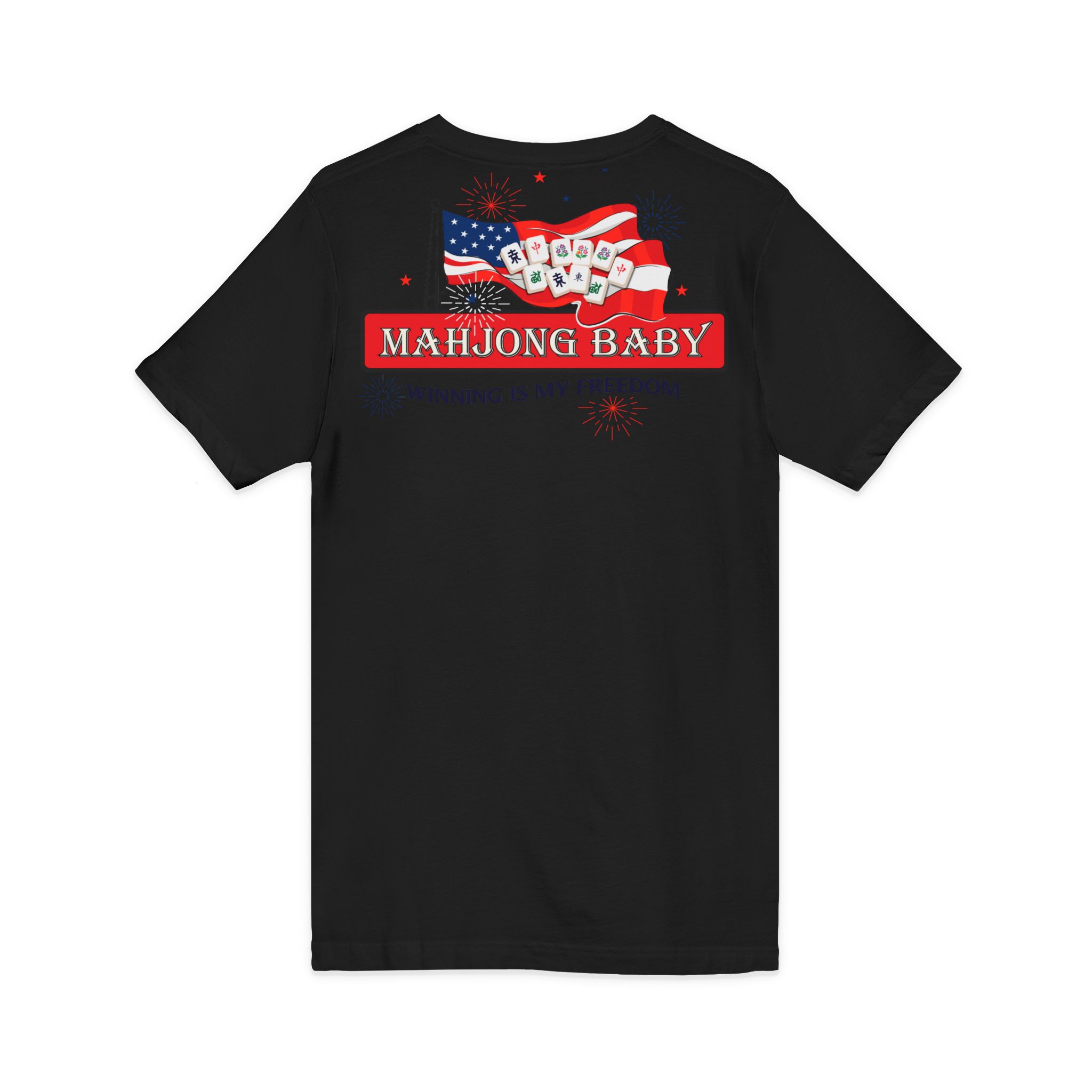4th of July Mahjong Baby V-Neck T-Shirt | Patriotic Mahjong Tee - Image 12