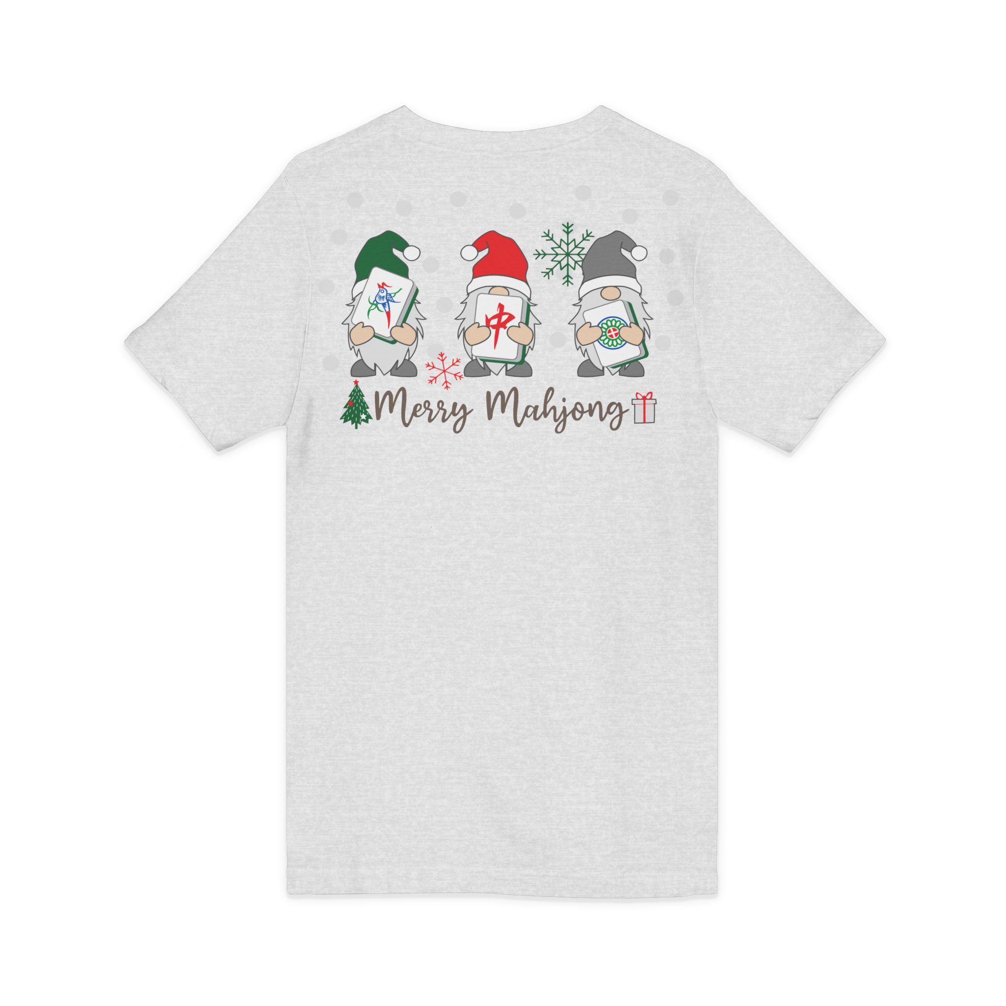 Merry Mahjong Christmas Tree V-Neck Tee | Festive Mahjong Tile Graphic Shirt for Game Lovers - Image 8