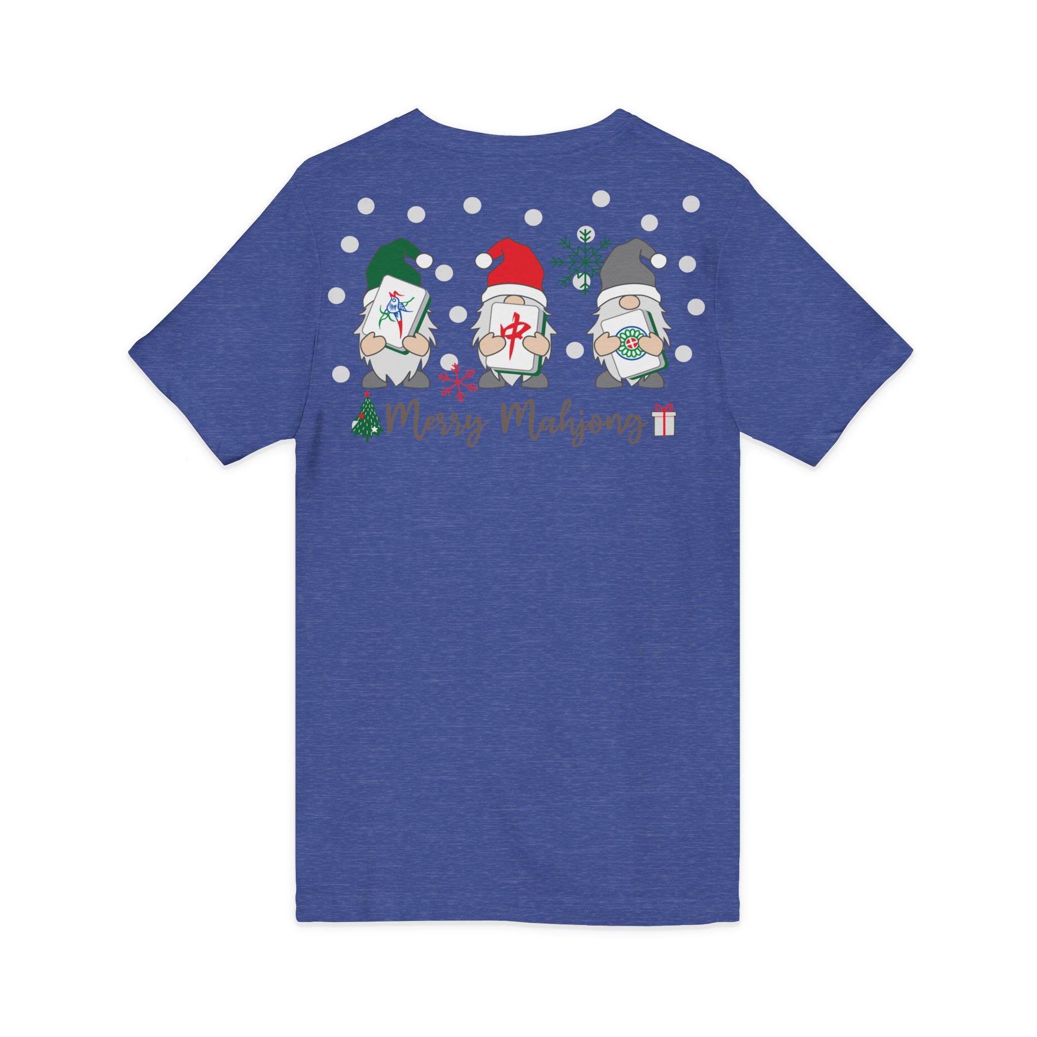Merry Mahjong Christmas Tree V-Neck Tee | Festive Mahjong Tile Graphic Shirt for Game Lovers - Image 28