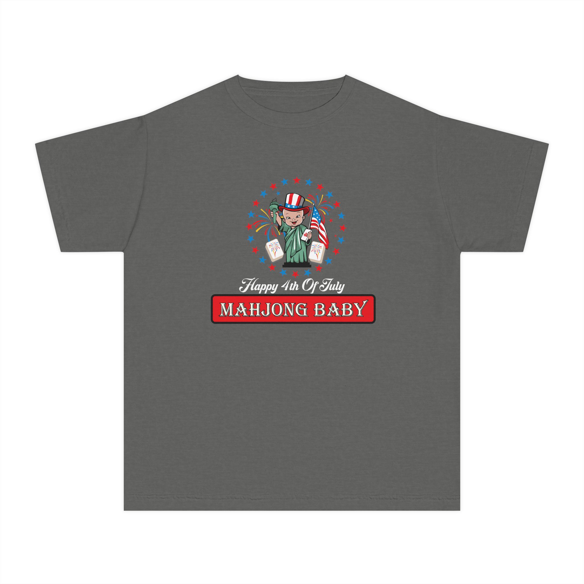Happy 4th of July Mahjong Baby Youth Tee | Patriotic Kids Mahjong Shirt - Image 30