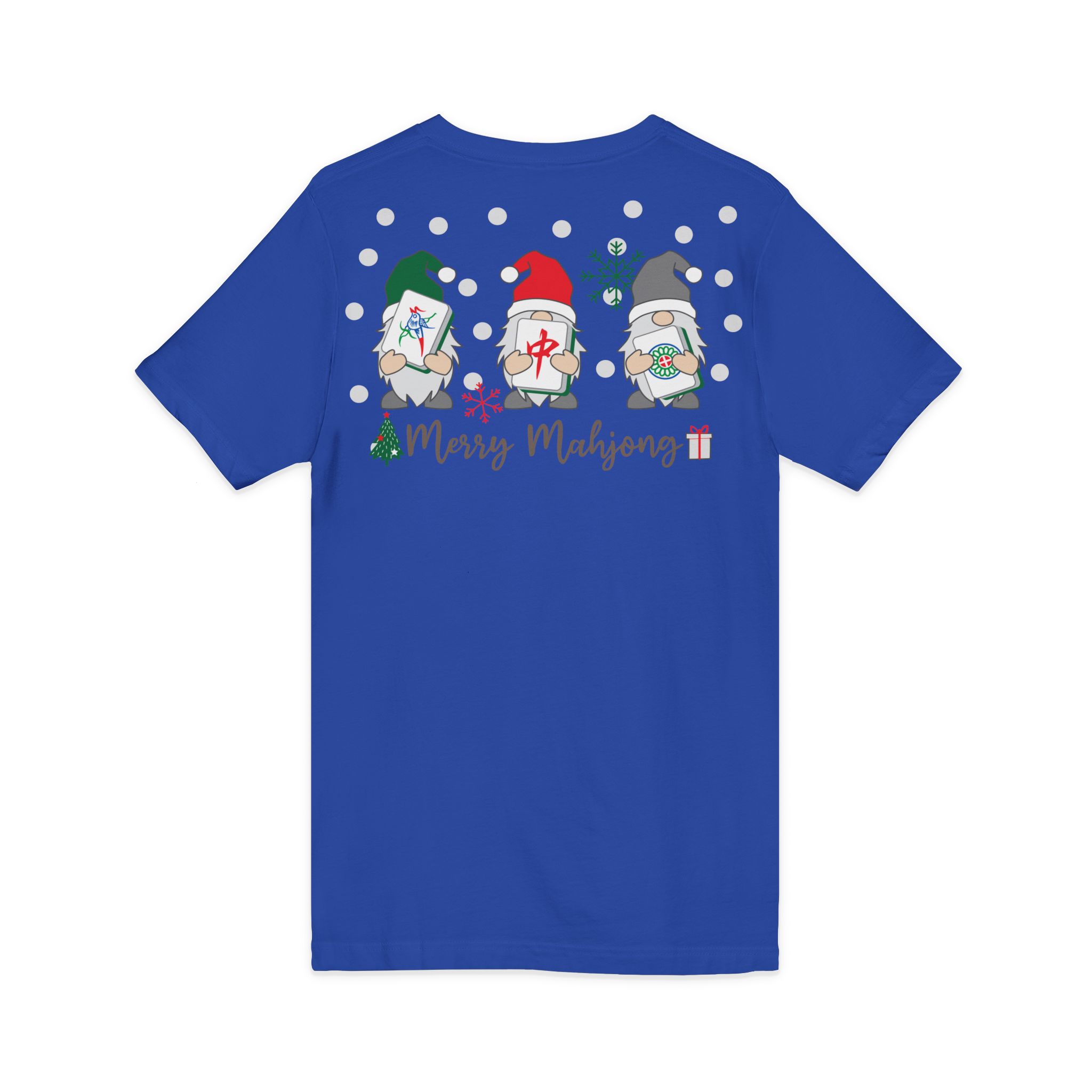 Merry Mahjong Christmas Tree V-Neck Tee | Festive Mahjong Tile Graphic Shirt for Game Lovers - Image 24