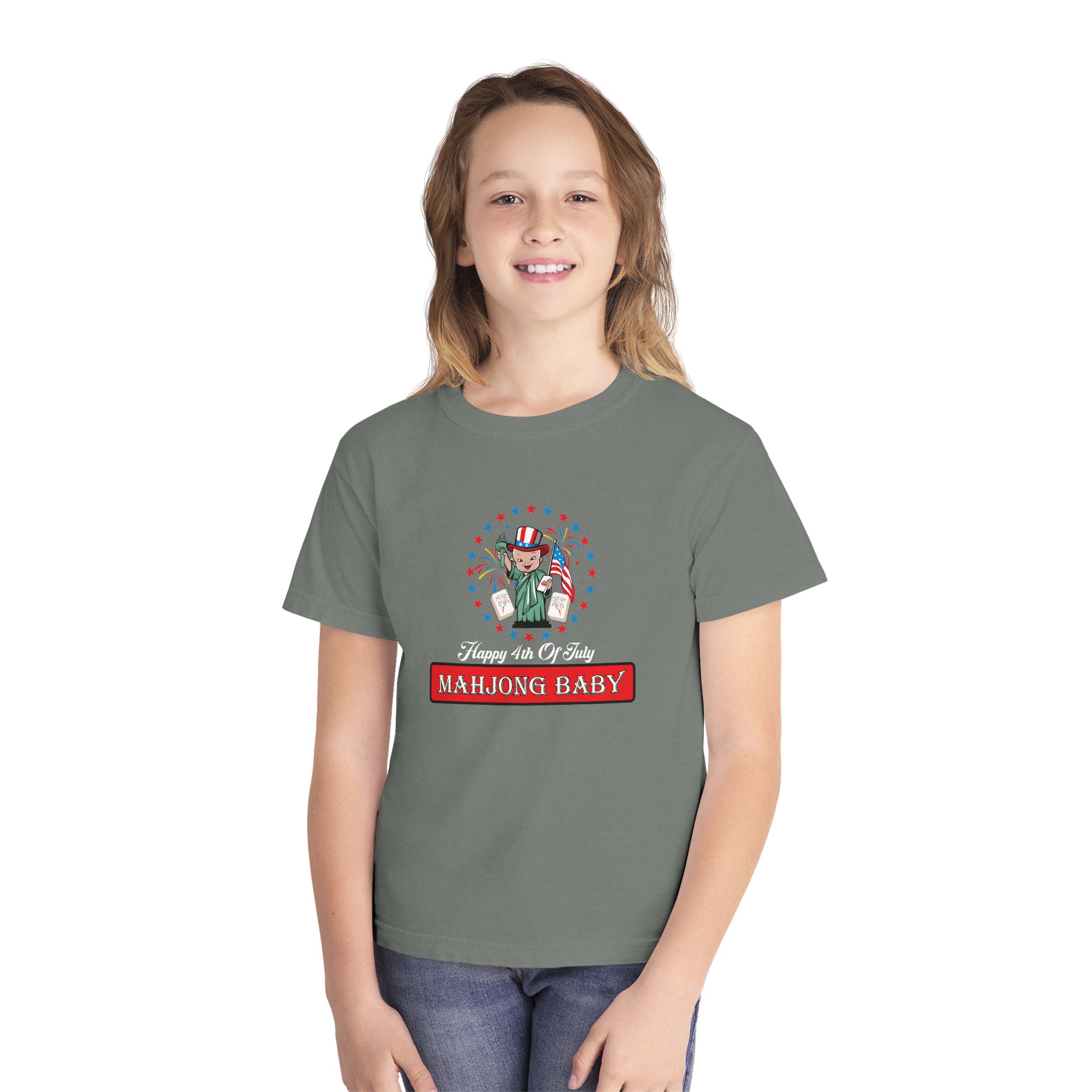 Happy 4th of July Mahjong Baby Youth Tee | Patriotic Kids Mahjong Shirt - Image 27