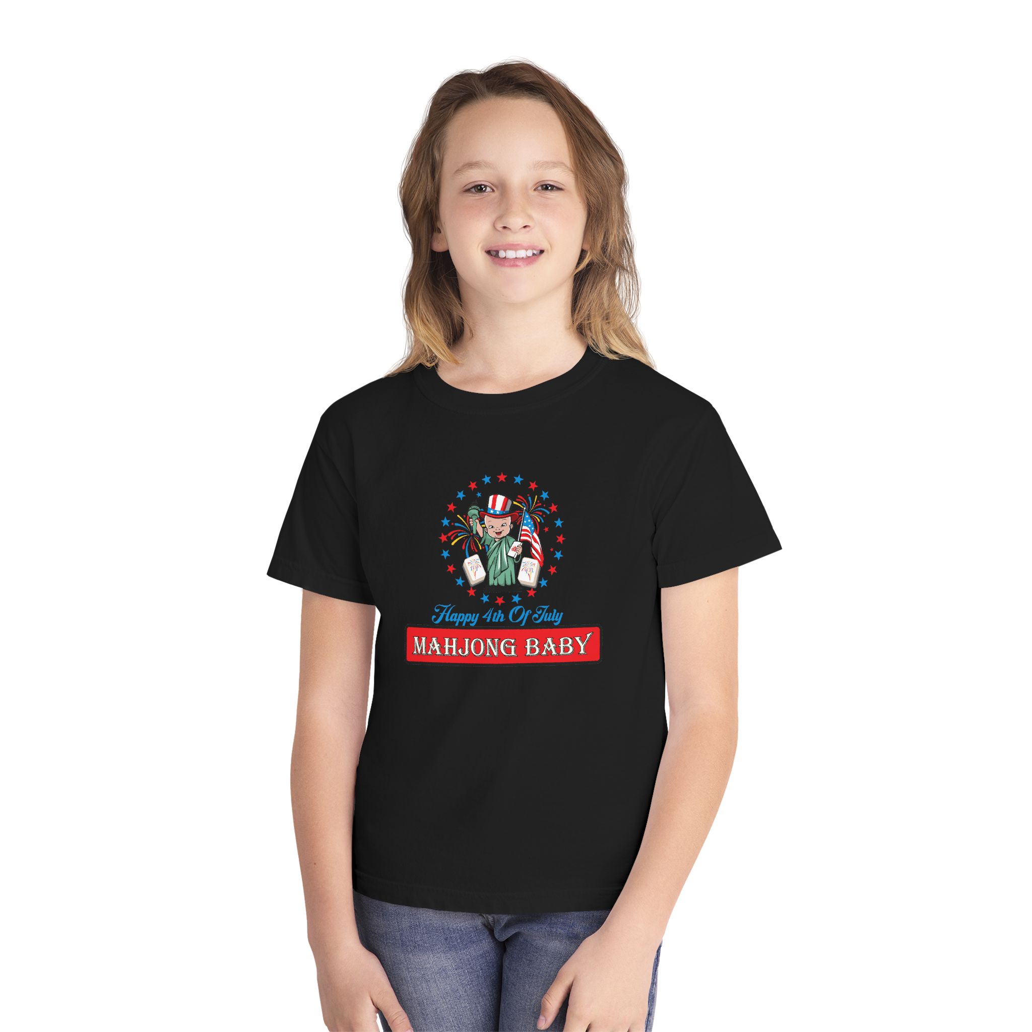 Happy 4th of July Mahjong Baby Youth Tee | Patriotic Kids Mahjong Shirt - Image 7