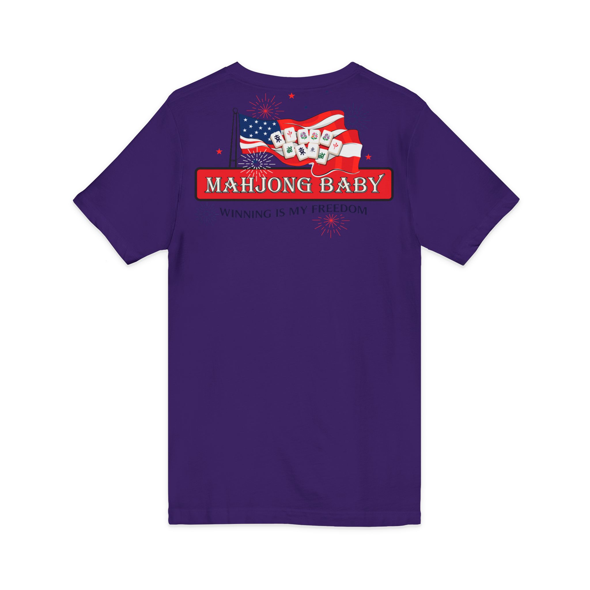 4th of July Mahjong Baby V-Neck T-Shirt | Patriotic Mahjong Tee - Image 28