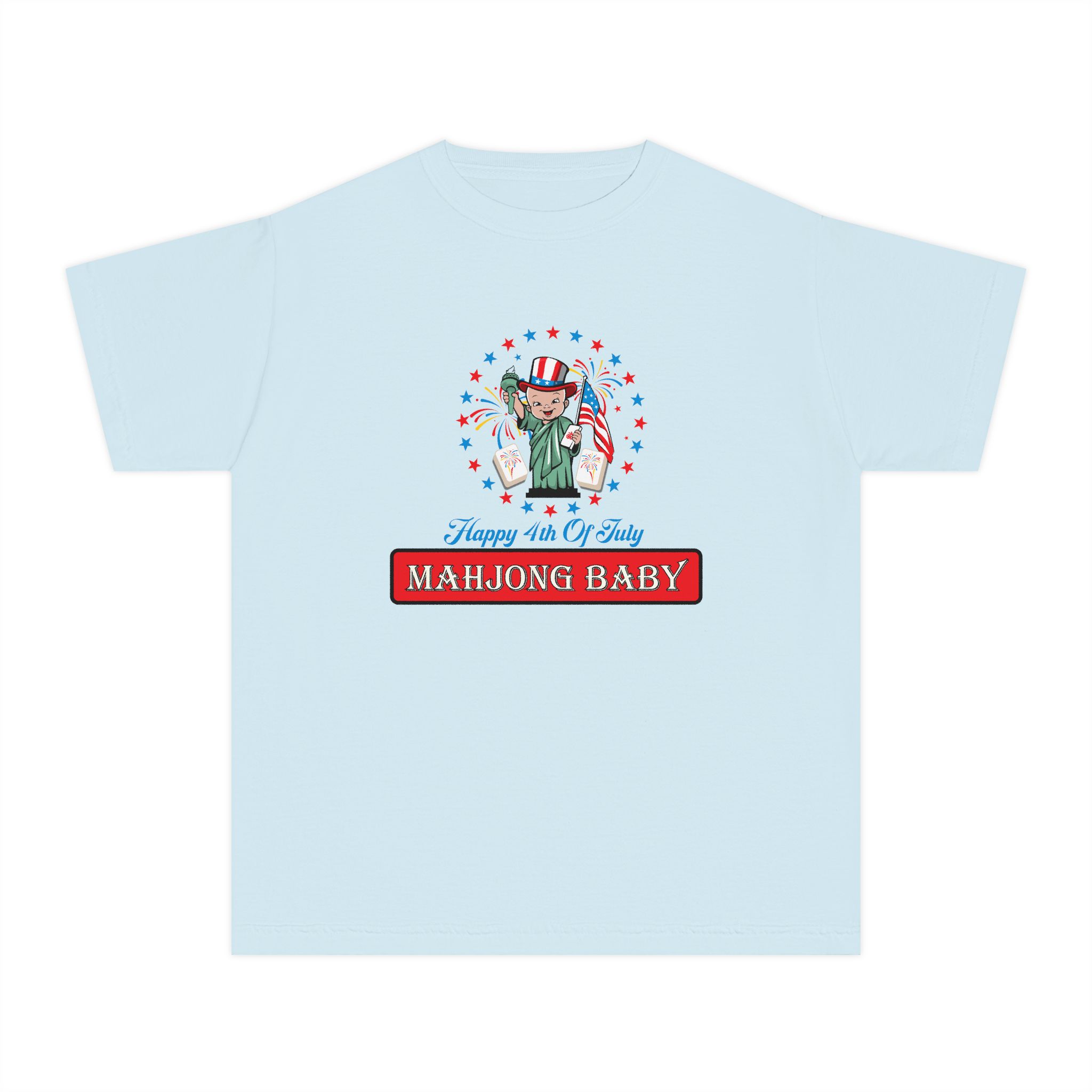 Happy 4th of July Mahjong Baby Youth Tee | Patriotic Kids Mahjong Shirt - Image 22