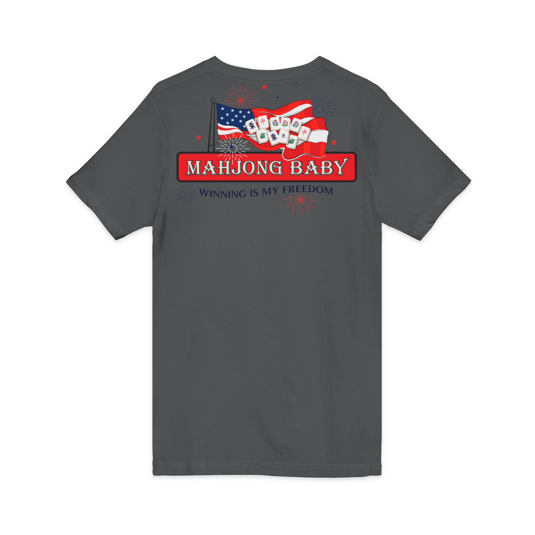 4th of July Mahjong Baby V-Neck T-Shirt | Patriotic Mahjong Tee - Image 16