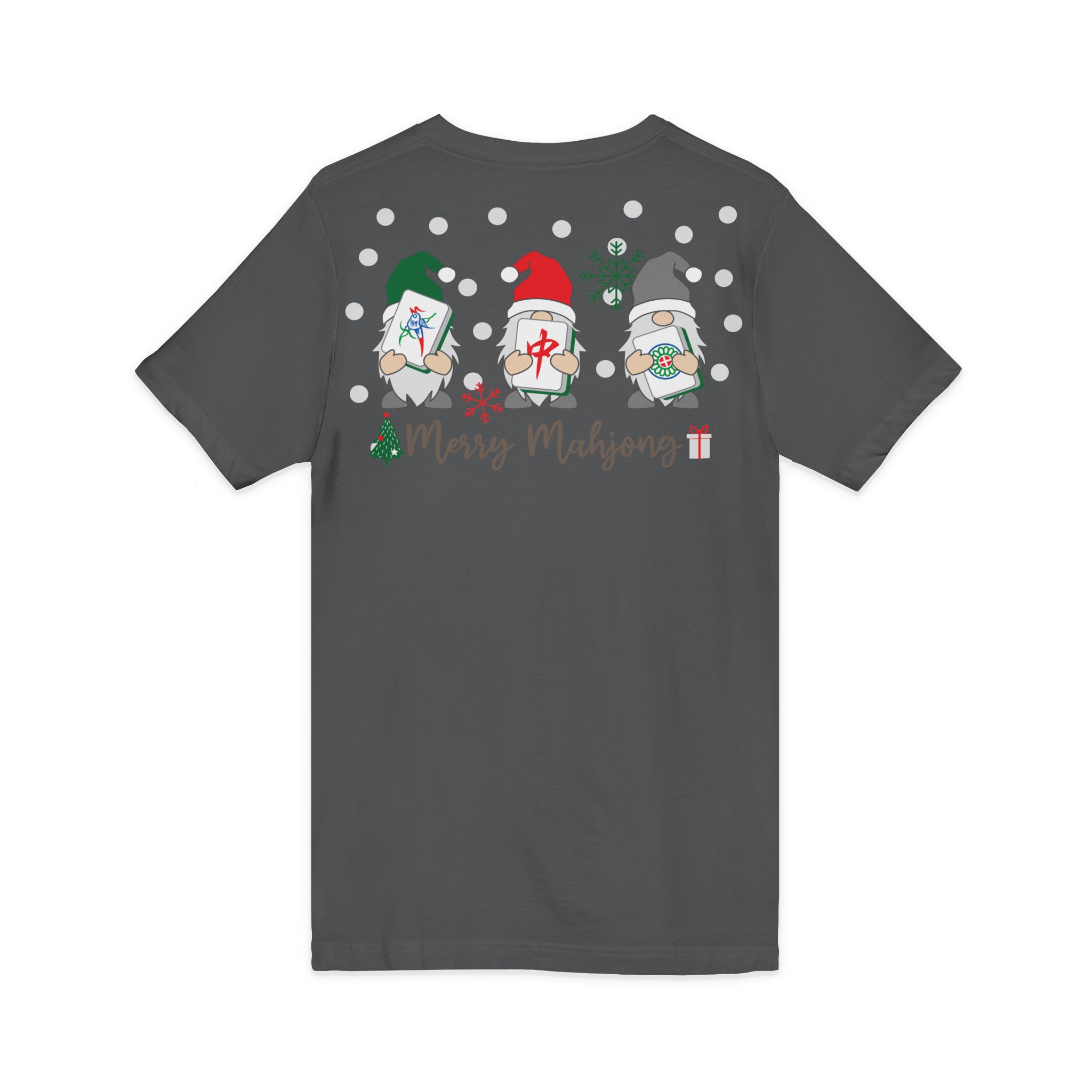 Merry Mahjong Christmas Tree V-Neck Tee | Festive Mahjong Tile Graphic Shirt for Game Lovers - Image 32