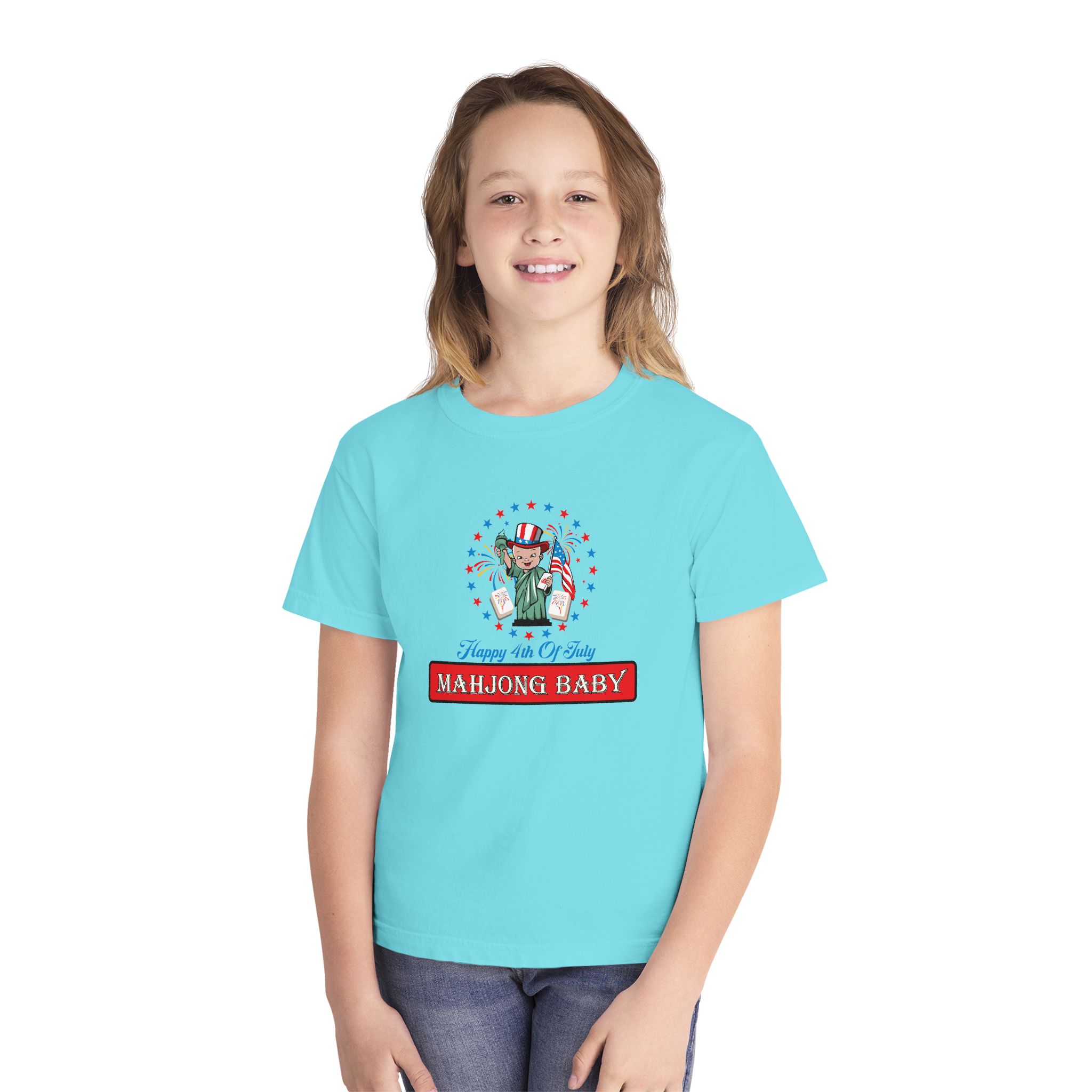 Happy 4th of July Mahjong Baby Youth Tee | Patriotic Kids Mahjong Shirt - Image 11