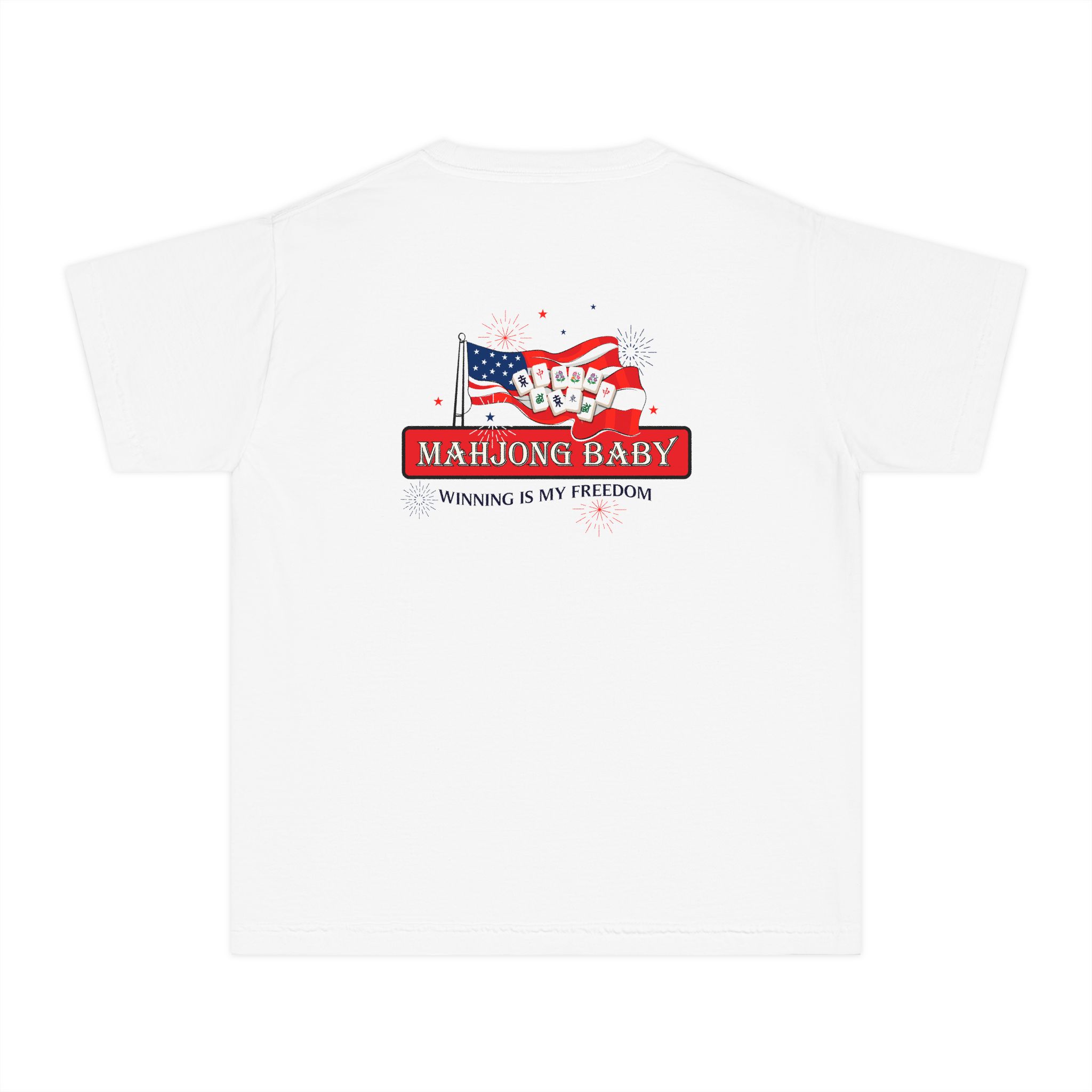 Happy 4th of July Mahjong Baby Youth Tee | Patriotic Kids Mahjong Shirt - Image 16