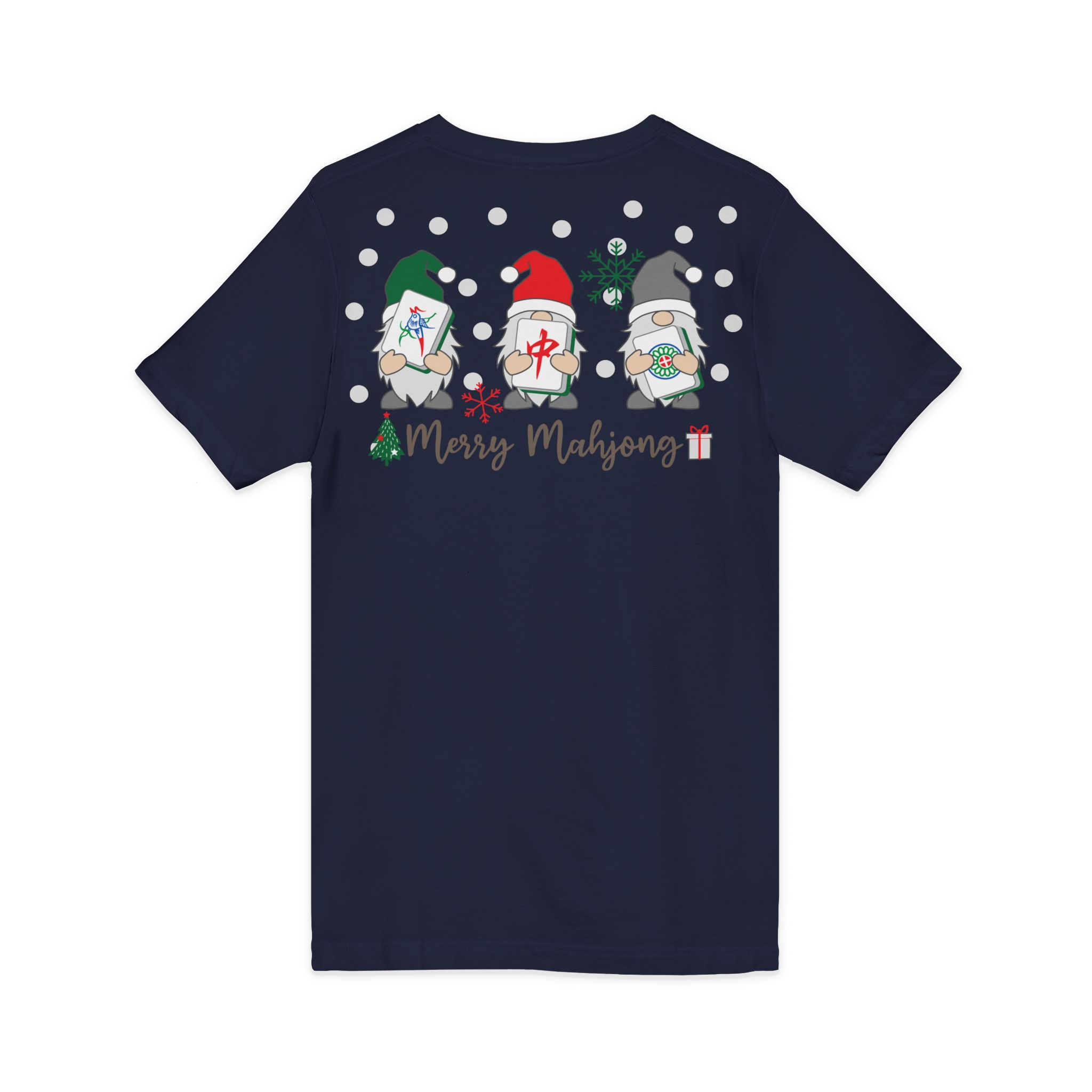 Merry Mahjong Christmas Tree V-Neck Tee | Festive Mahjong Tile Graphic Shirt for Game Lovers - Image 40