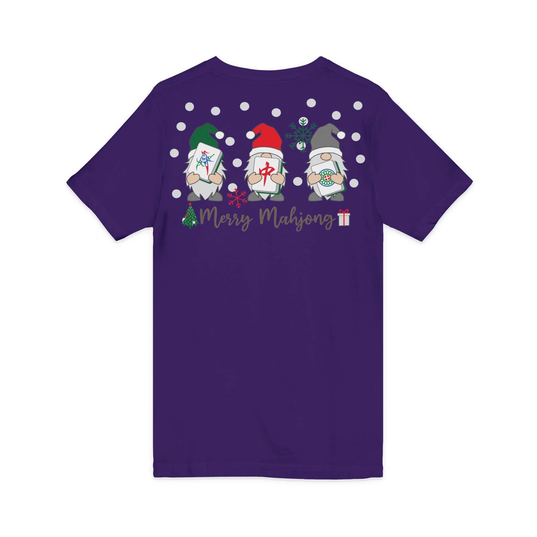 Merry Mahjong Christmas Tree V-Neck Tee | Festive Mahjong Tile Graphic Shirt for Game Lovers - Image 44