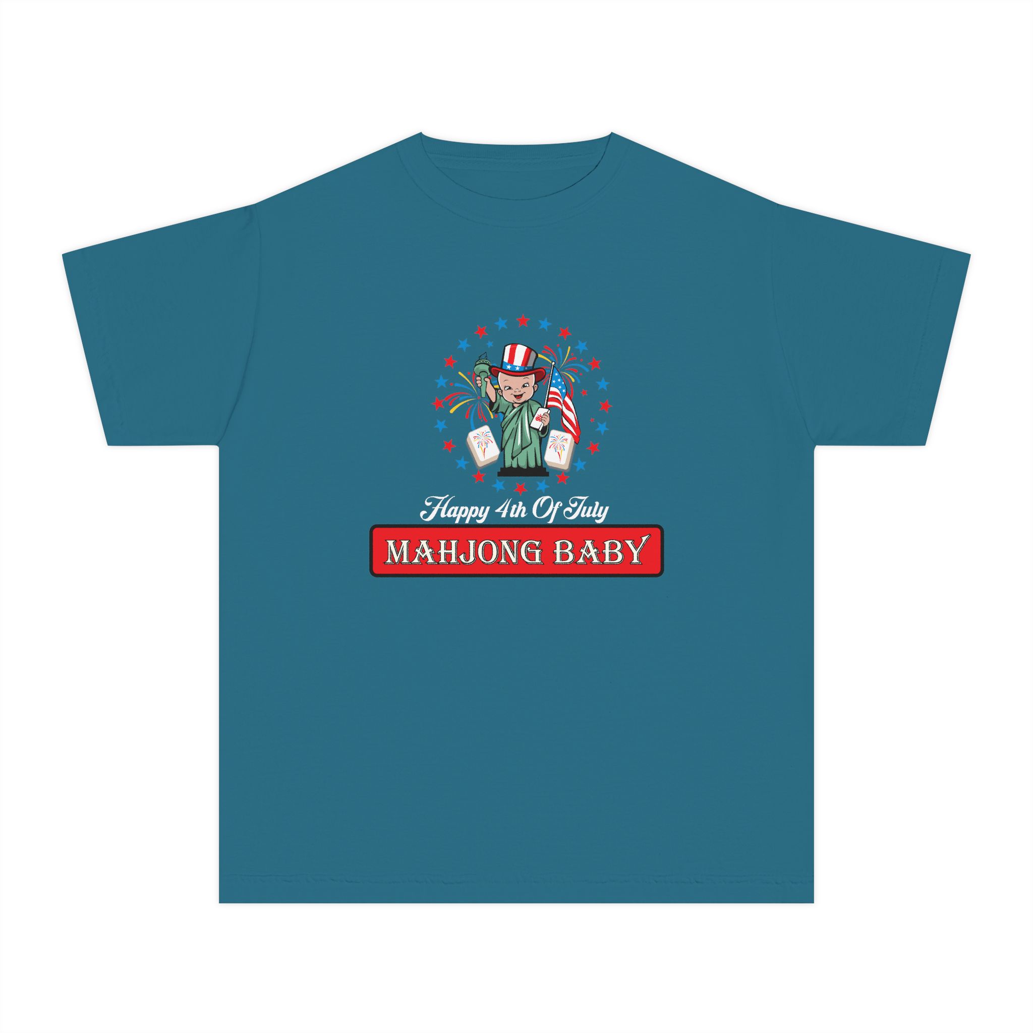 Happy 4th of July Mahjong Baby Youth Tee | Patriotic Kids Mahjong Shirt - Image 38