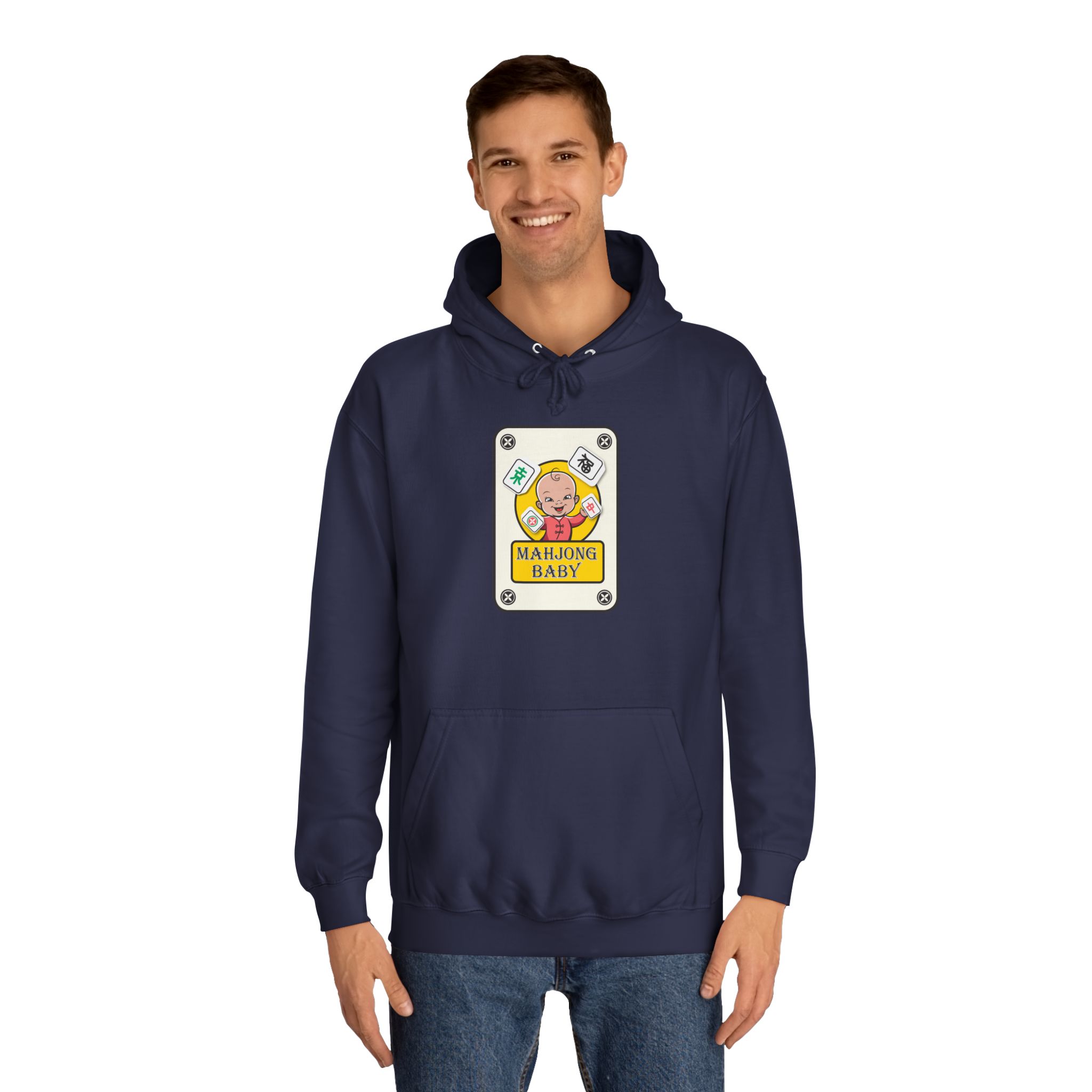Mahjong Baby College Hoodie – Cozy Unisex Mahjong Graphic Sweatshirt - Image 31
