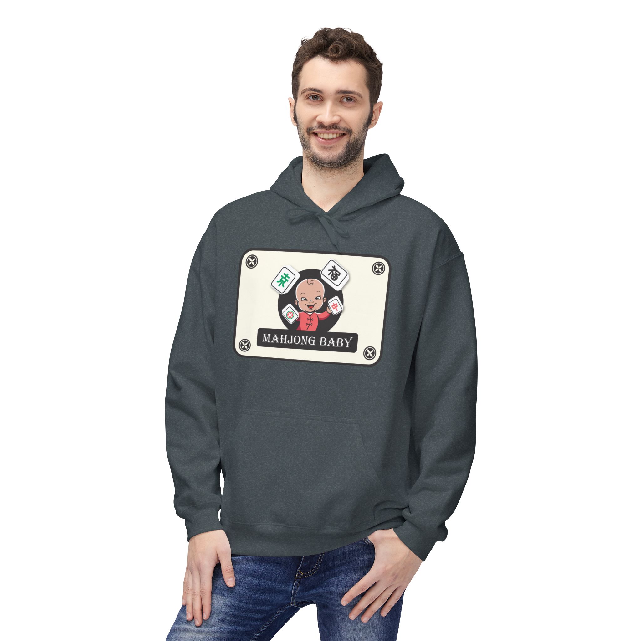 Mahjong Baby Unisex Hockey Hoodie | Adventure Baby Retro Goalie Graphic Pullover - Image 45