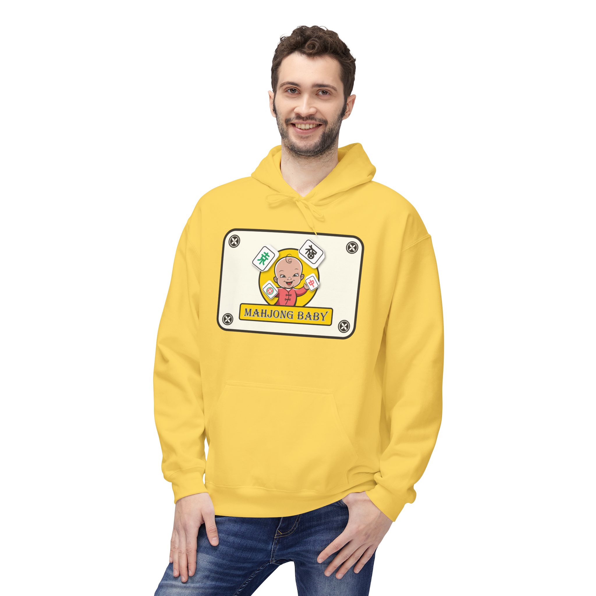 Mahjong Baby Unisex Hockey Hoodie | Adventure Baby Retro Goalie Graphic Pullover - Image 70