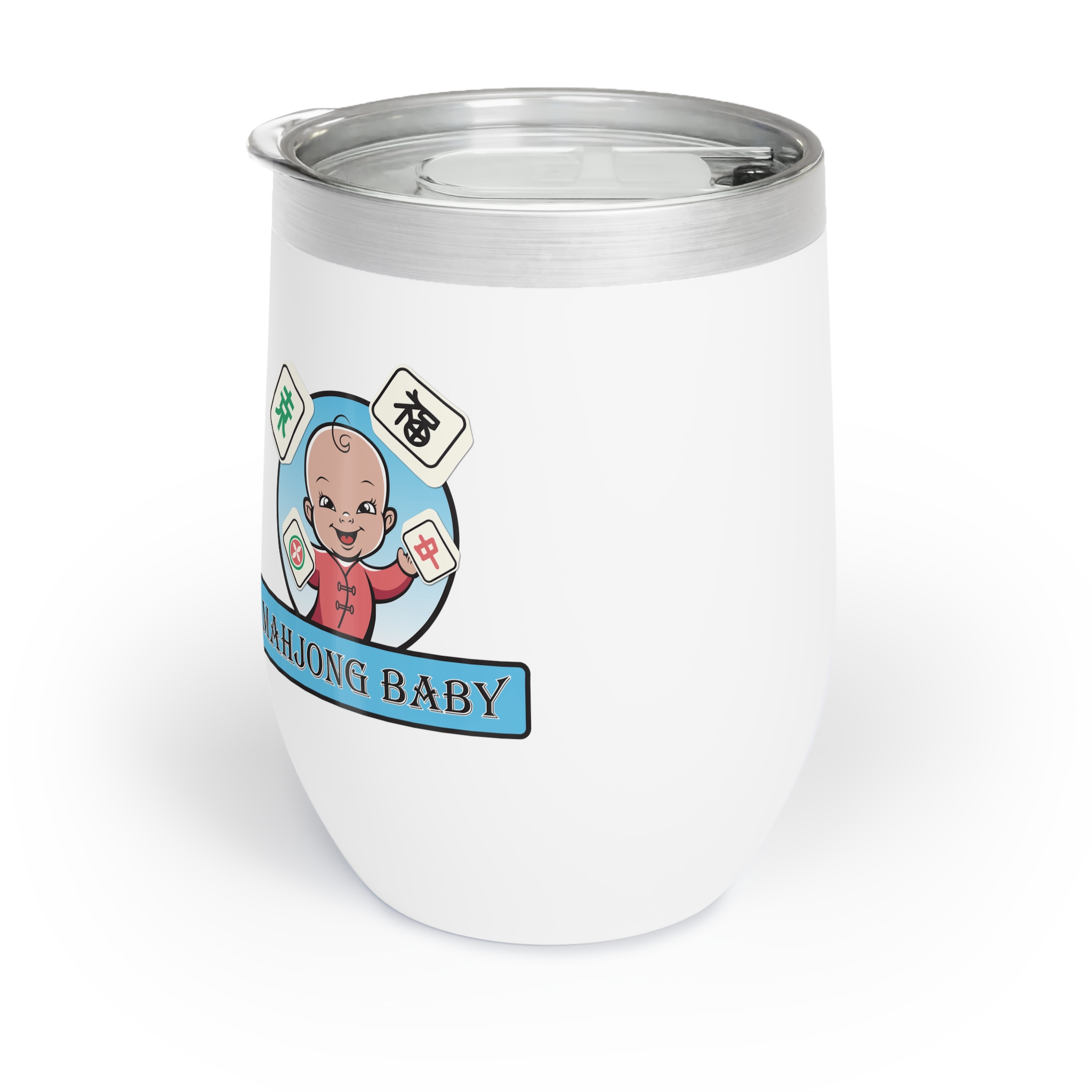 Adorable Mahjong Baby Chill Wine Tumbler - Image 3
