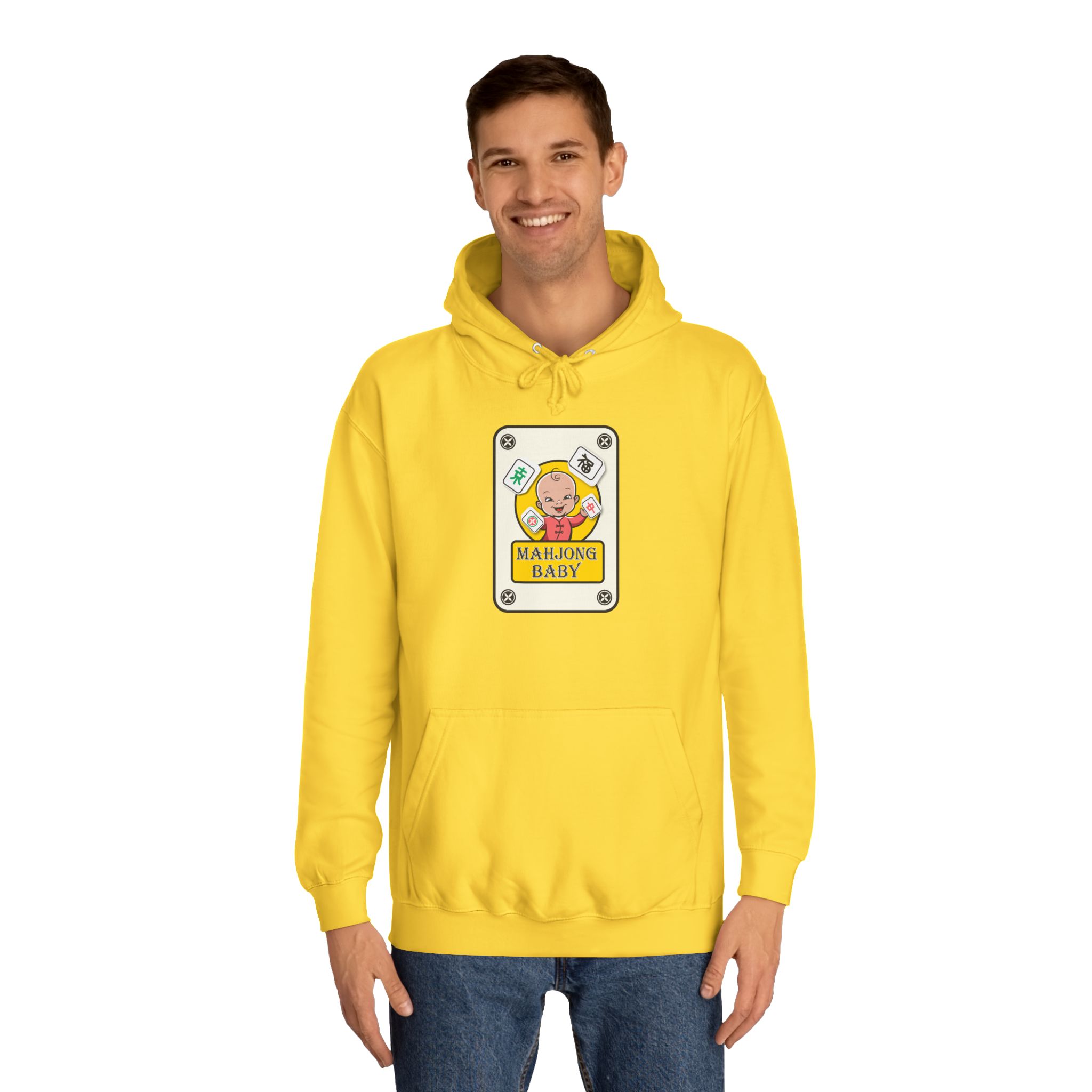 Mahjong Baby College Hoodie – Cozy Unisex Mahjong Graphic Sweatshirt - Image 11
