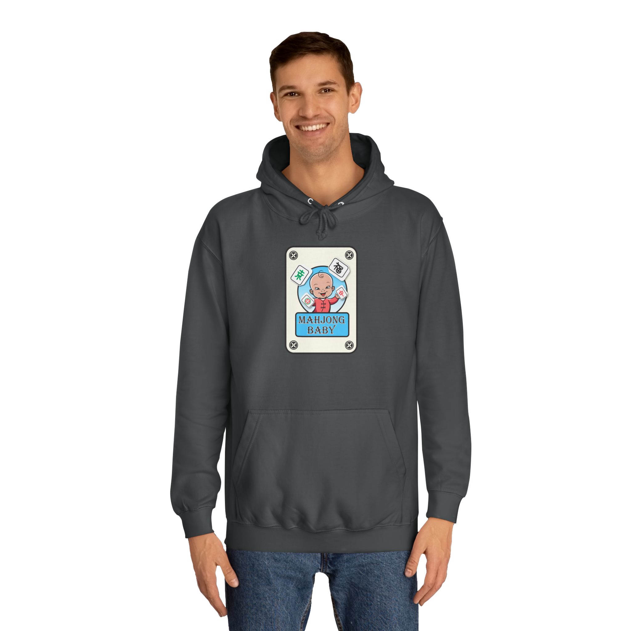 Mahjong Baby College Hoodie – Cozy Unisex Mahjong Graphic Sweatshirt - Image 67