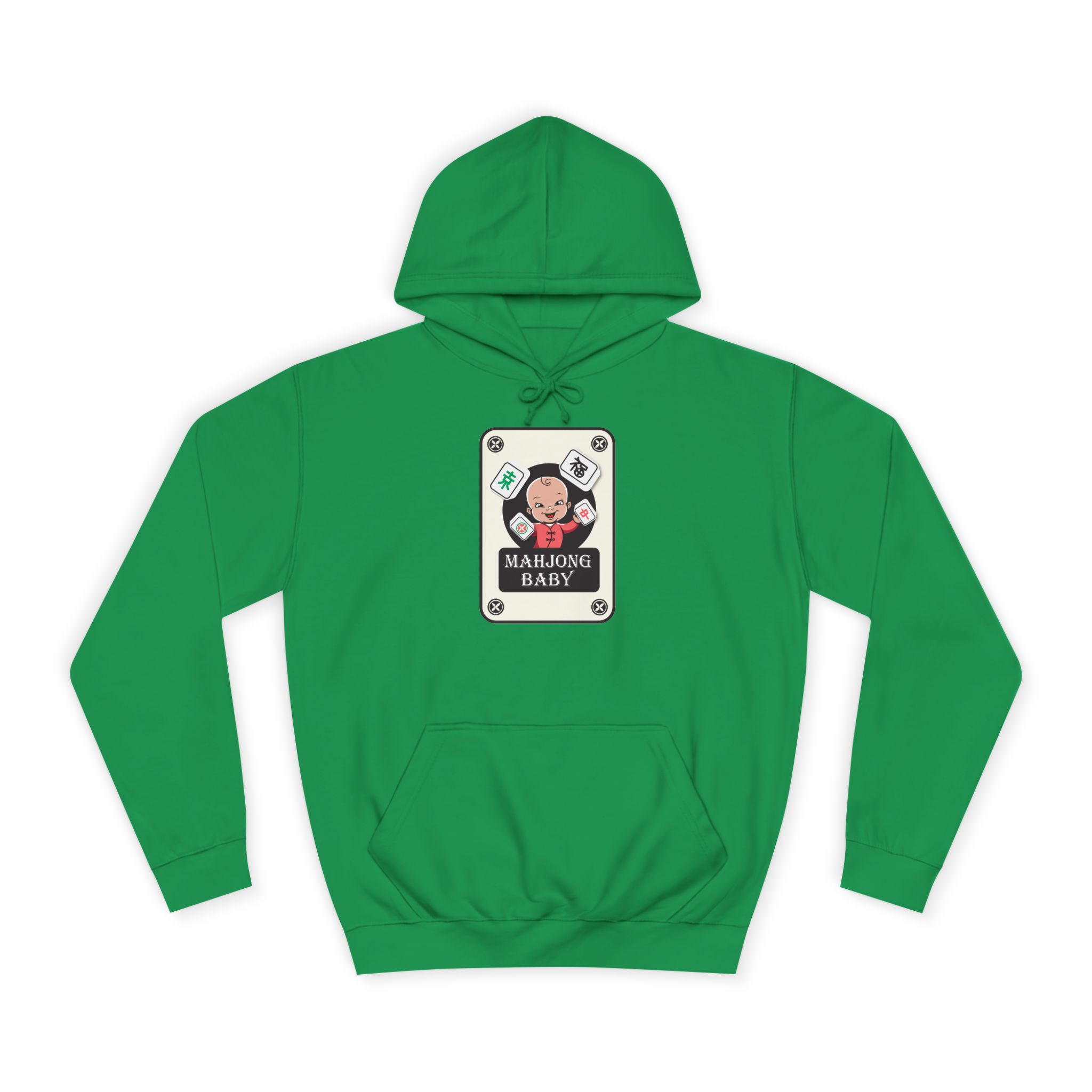 Mahjong Baby College Hoodie – Cozy Unisex Mahjong Graphic Sweatshirt - Image 70