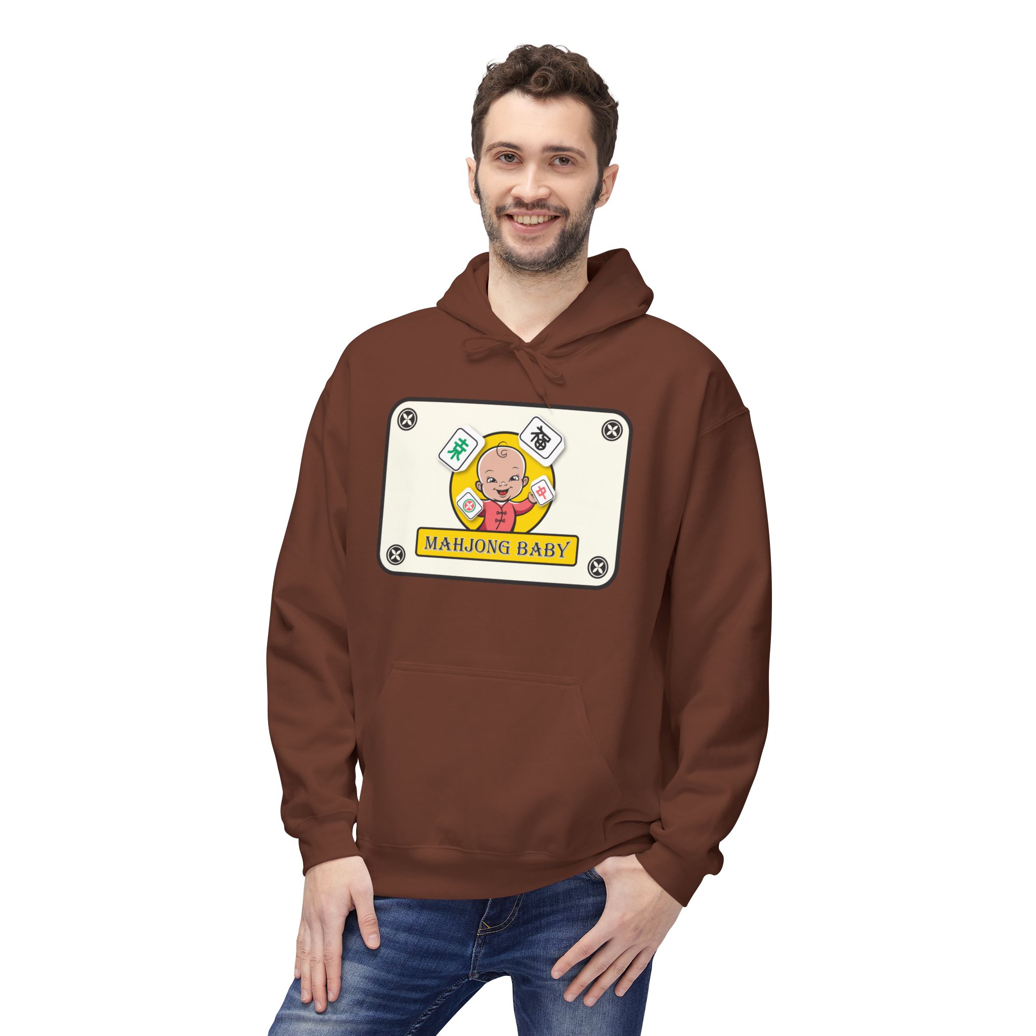 Mahjong Baby Unisex Hockey Hoodie | Adventure Baby Retro Goalie Graphic Pullover - Image 15