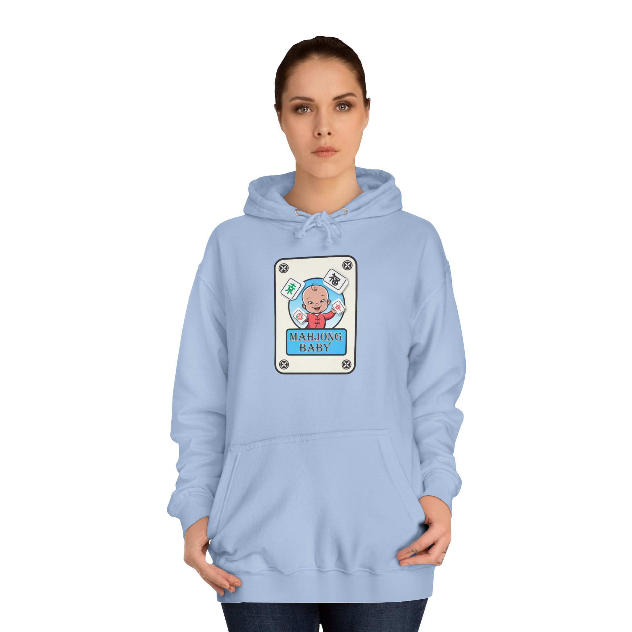 Mahjong Baby College Hoodie – Cozy Unisex Mahjong Graphic Sweatshirt - Image 61