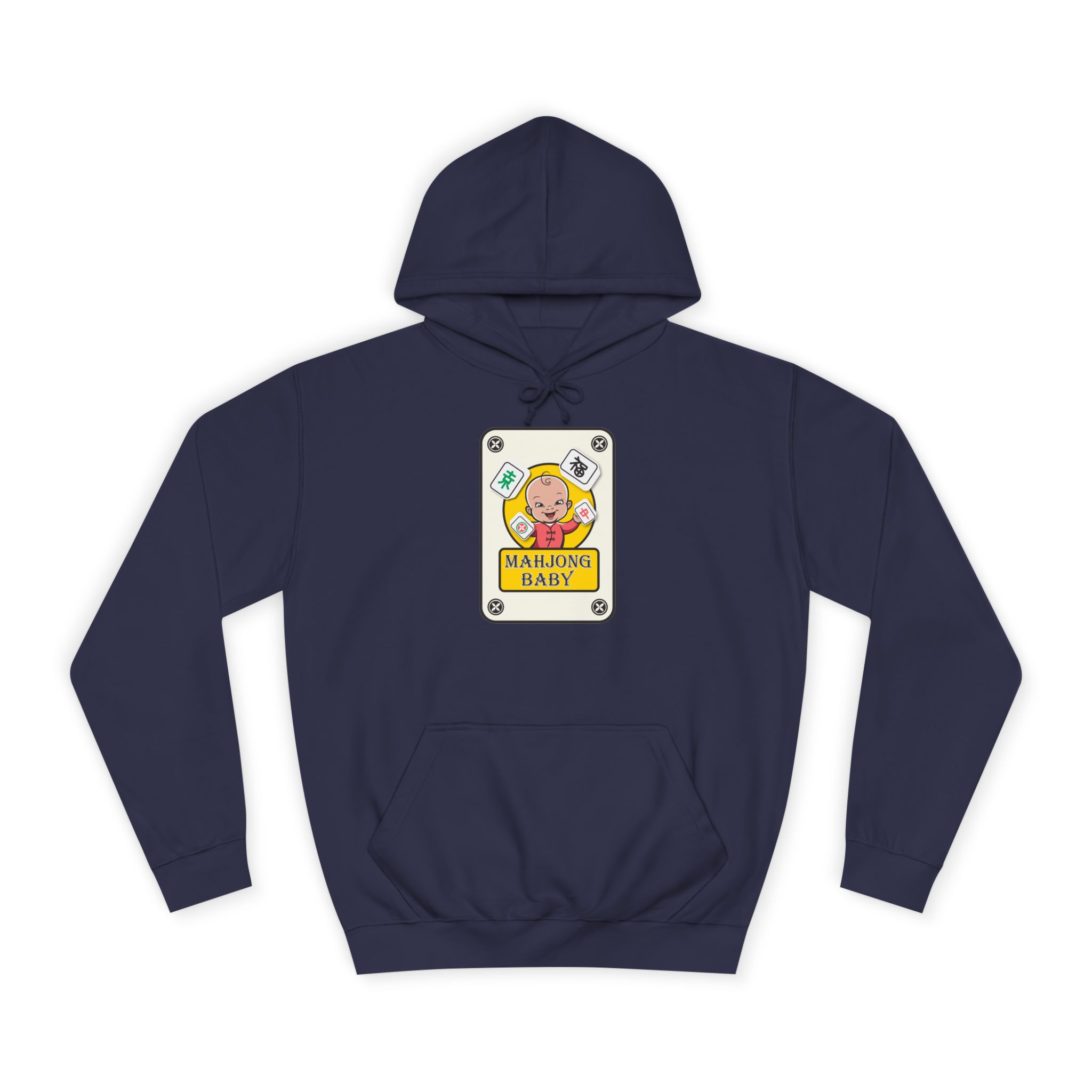 Mahjong Baby College Hoodie – Cozy Unisex Mahjong Graphic Sweatshirt - Image 30