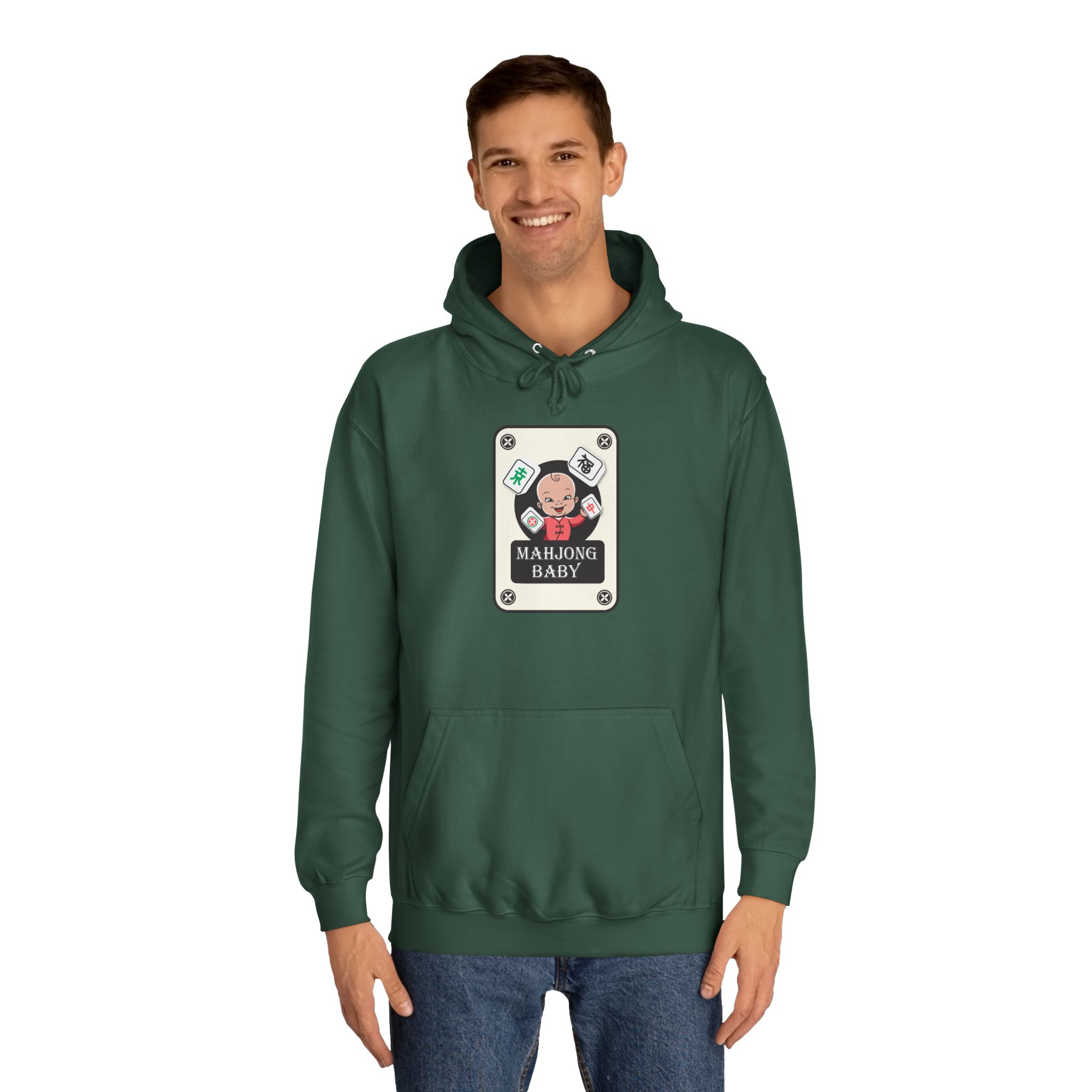 Mahjong Baby College Hoodie – Cozy Unisex Mahjong Graphic Sweatshirt - Image 7