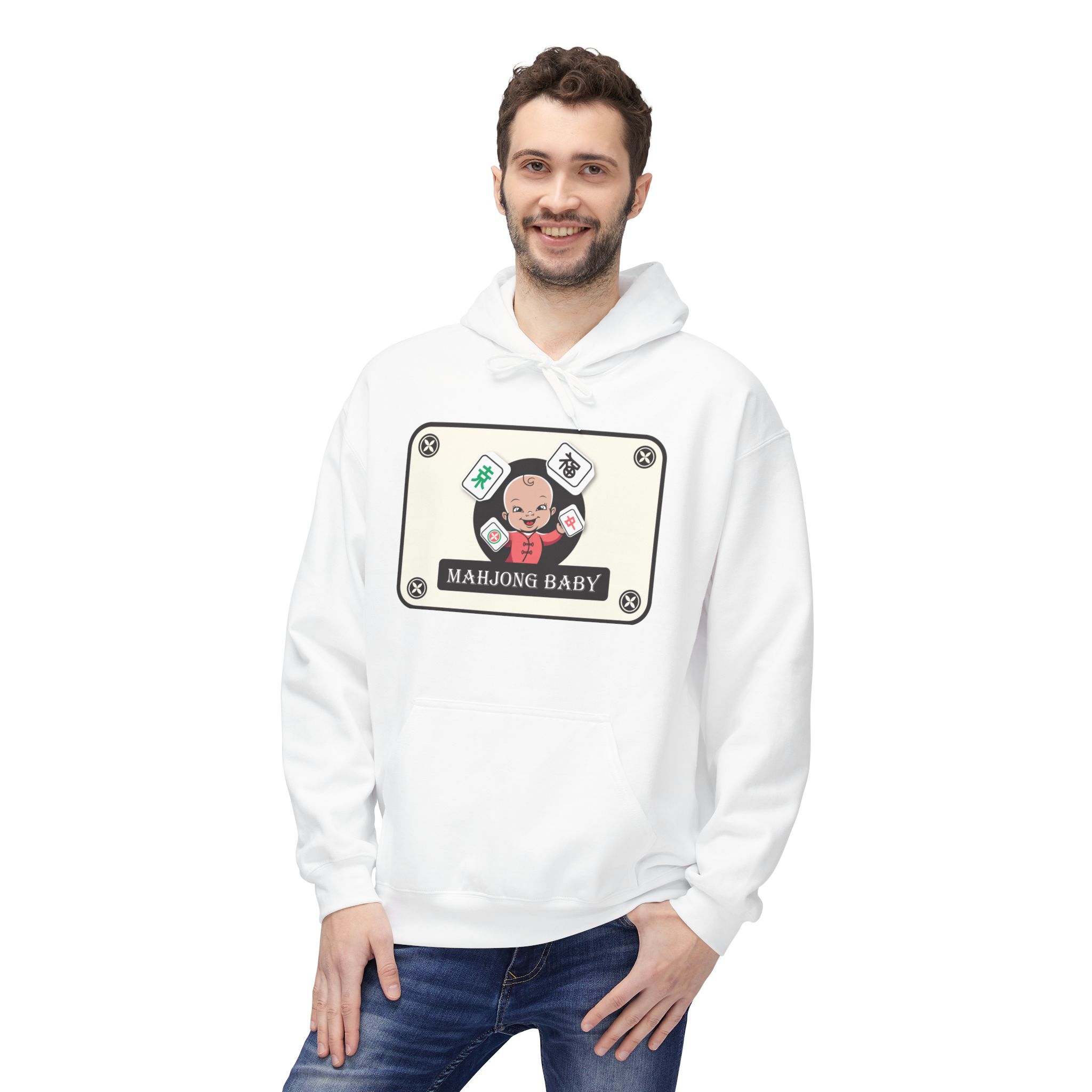 Mahjong Baby Unisex Hockey Hoodie | Adventure Baby Retro Goalie Graphic Pullover - Image 20