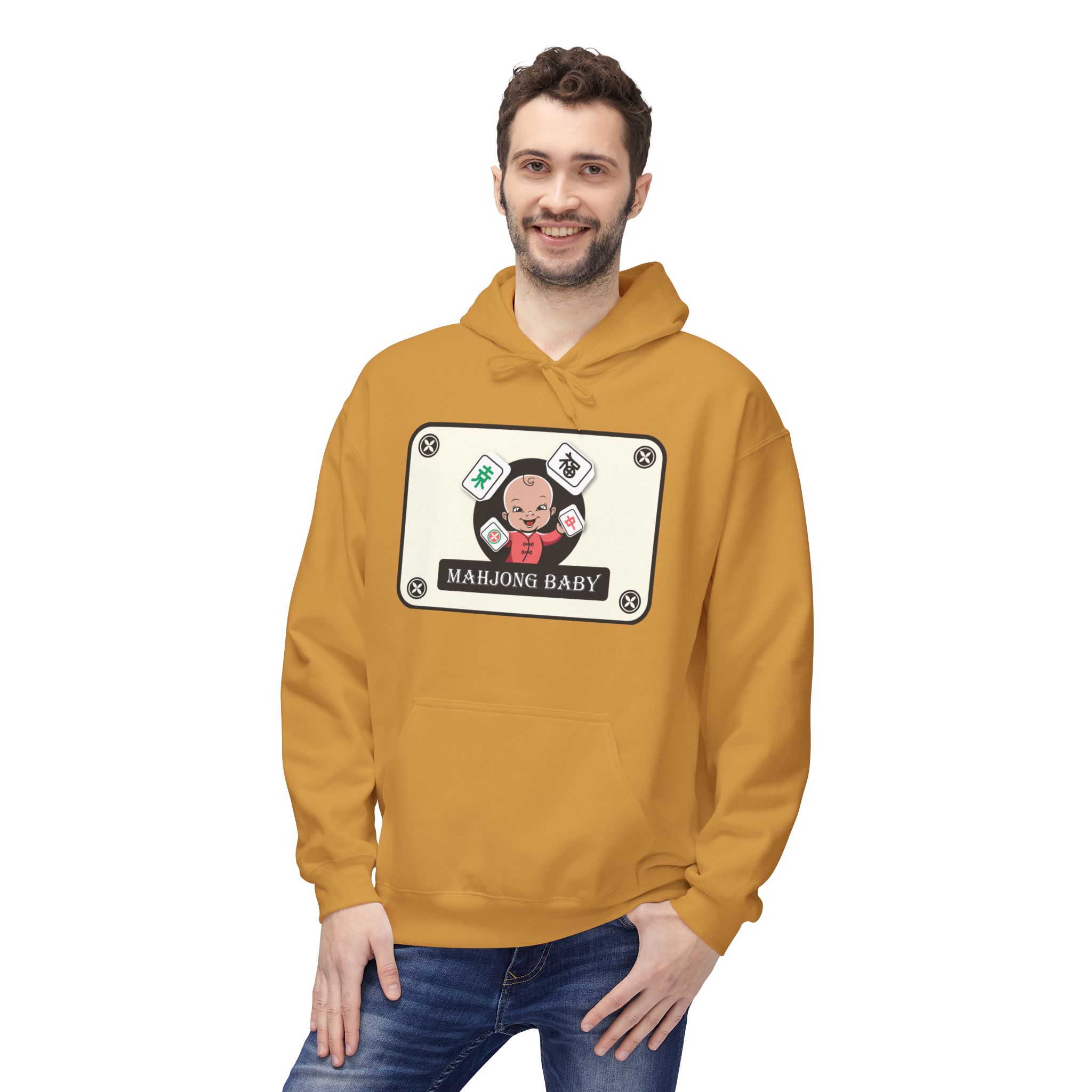 Mahjong Baby Unisex Hockey Hoodie | Adventure Baby Retro Goalie Graphic Pullover - Image 35