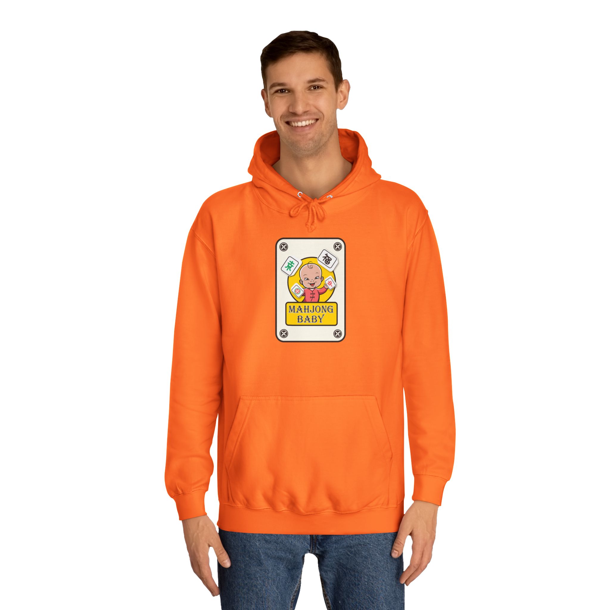 Mahjong Baby College Hoodie – Cozy Unisex Mahjong Graphic Sweatshirt - Image 19