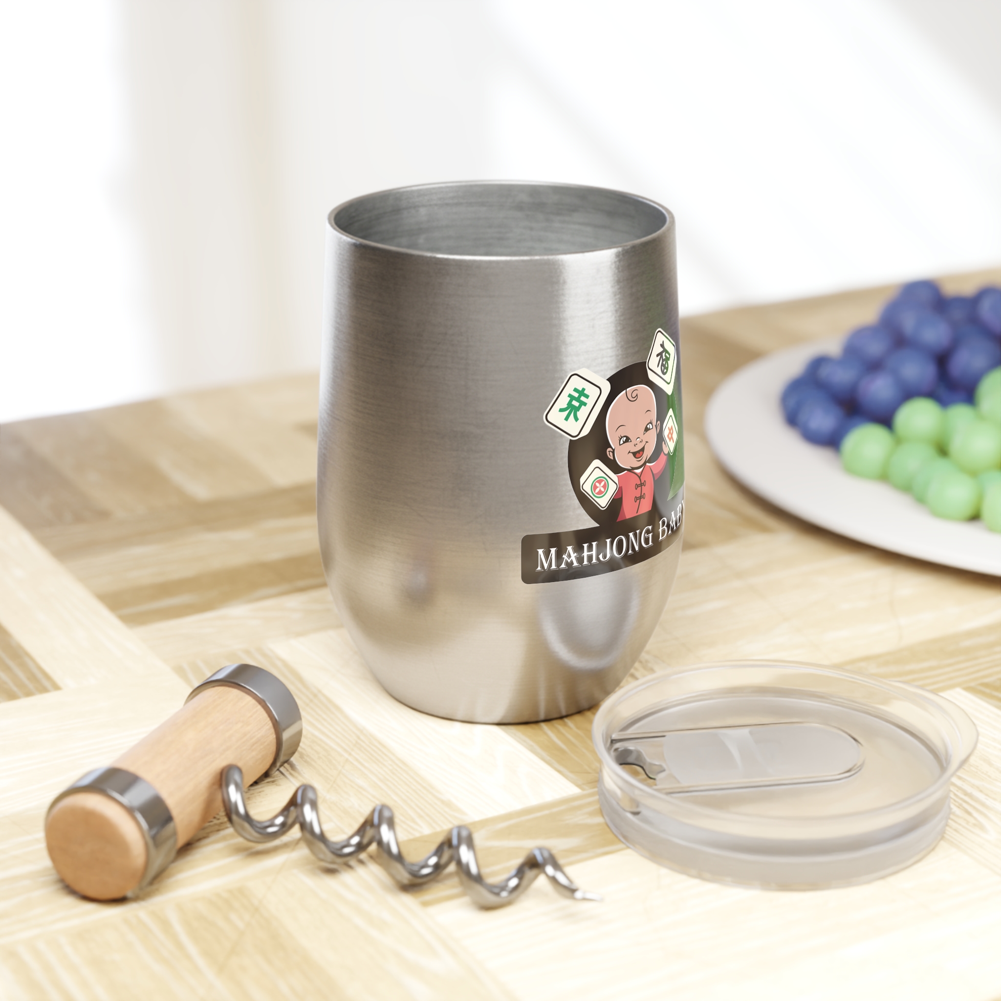 Adorable Mahjong Baby Chill Wine Tumbler - Image 10
