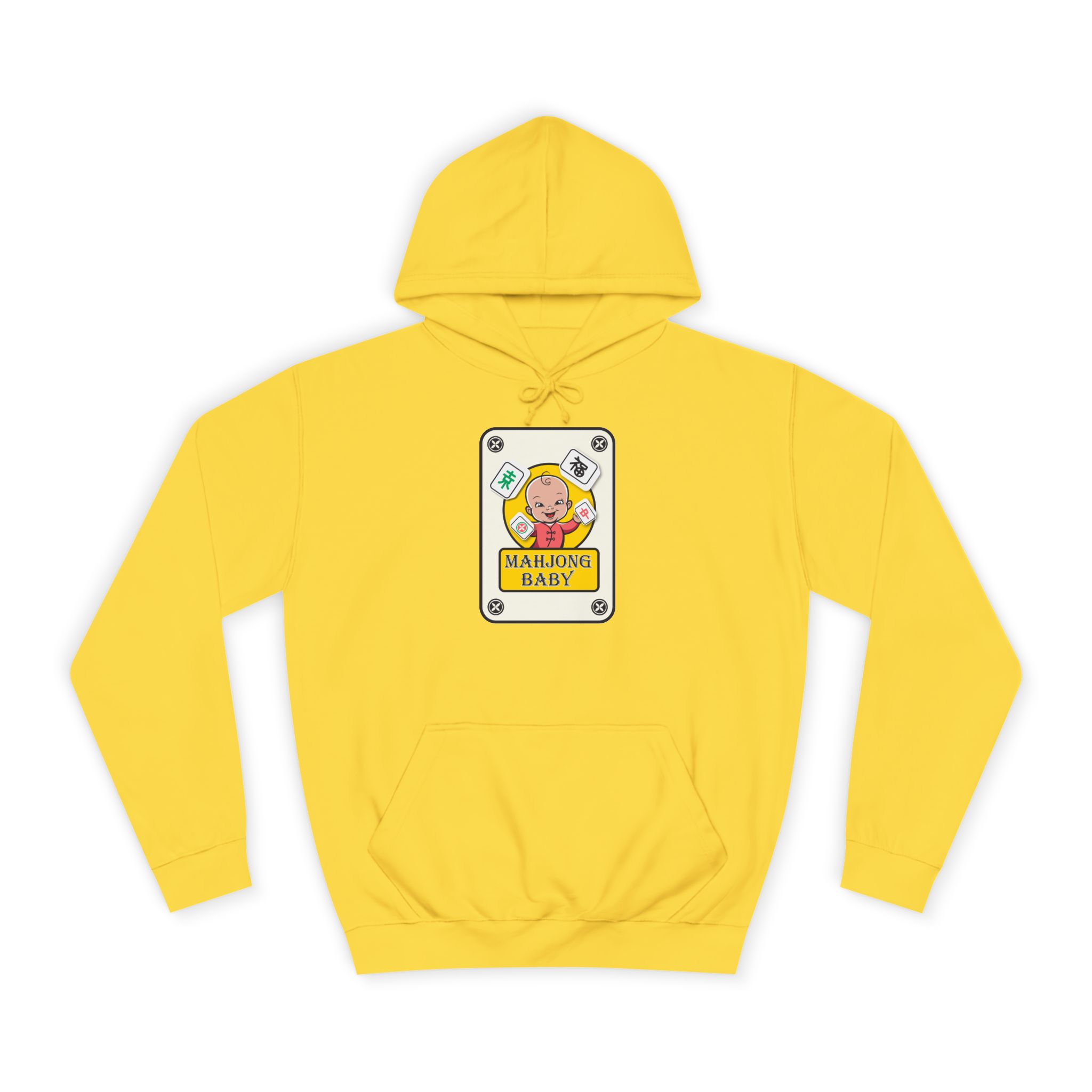 Mahjong Baby College Hoodie – Cozy Unisex Mahjong Graphic Sweatshirt - Image 10