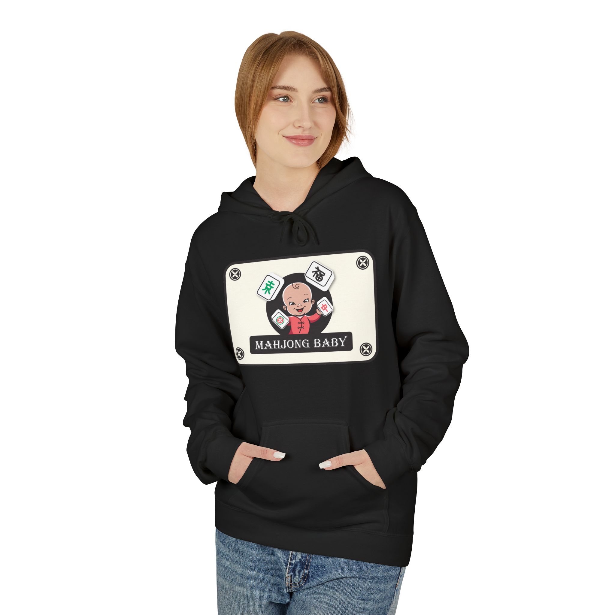 Mahjong Baby Unisex Hockey Hoodie | Adventure Baby Retro Goalie Graphic Pullover - Image 4