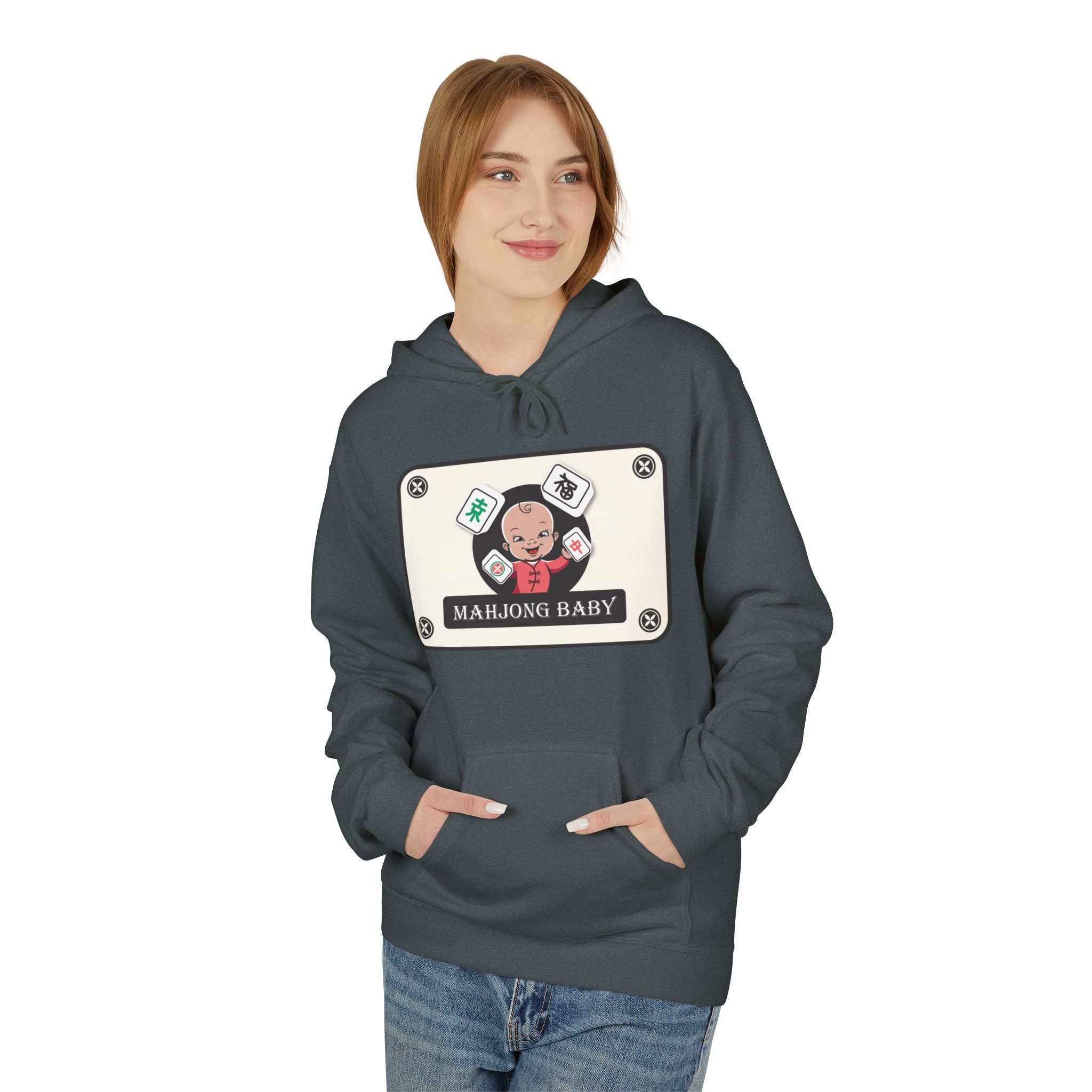 Mahjong Baby Unisex Hockey Hoodie | Adventure Baby Retro Goalie Graphic Pullover - Image 44