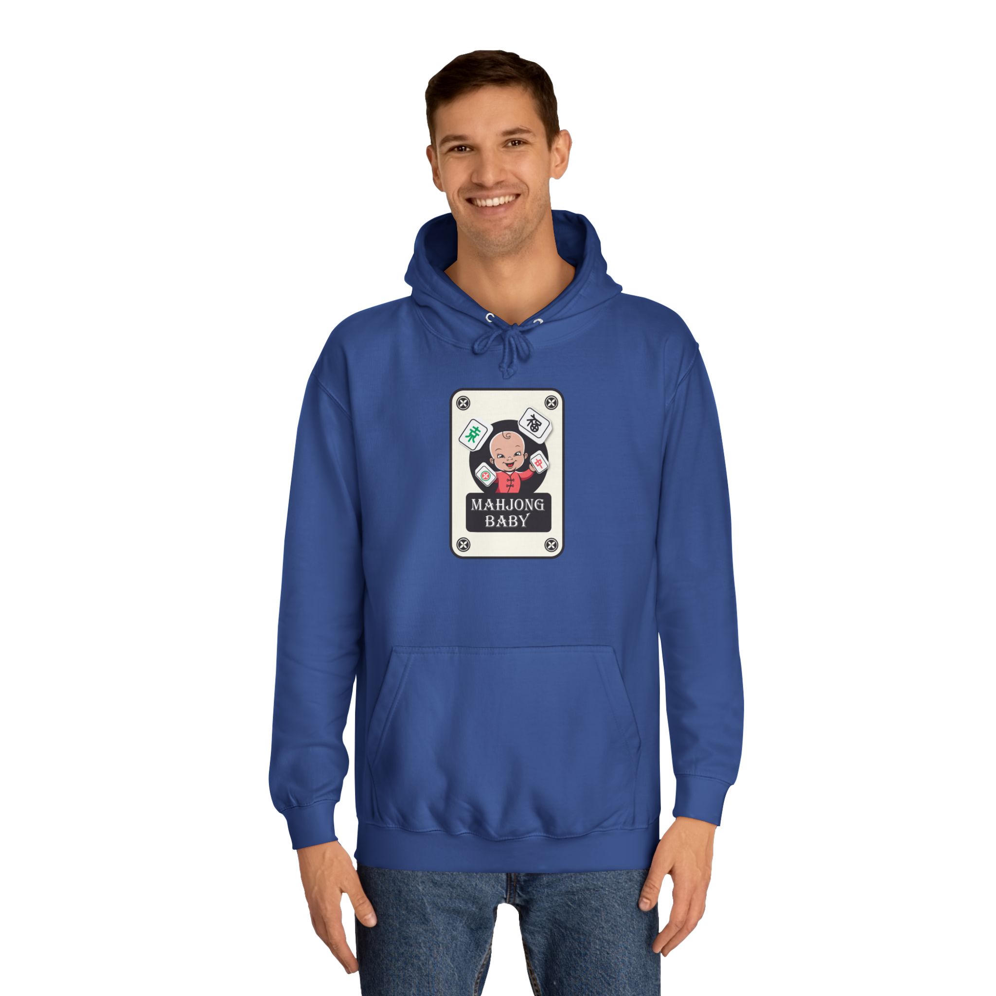 Mahjong Baby College Hoodie – Cozy Unisex Mahjong Graphic Sweatshirt - Image 27