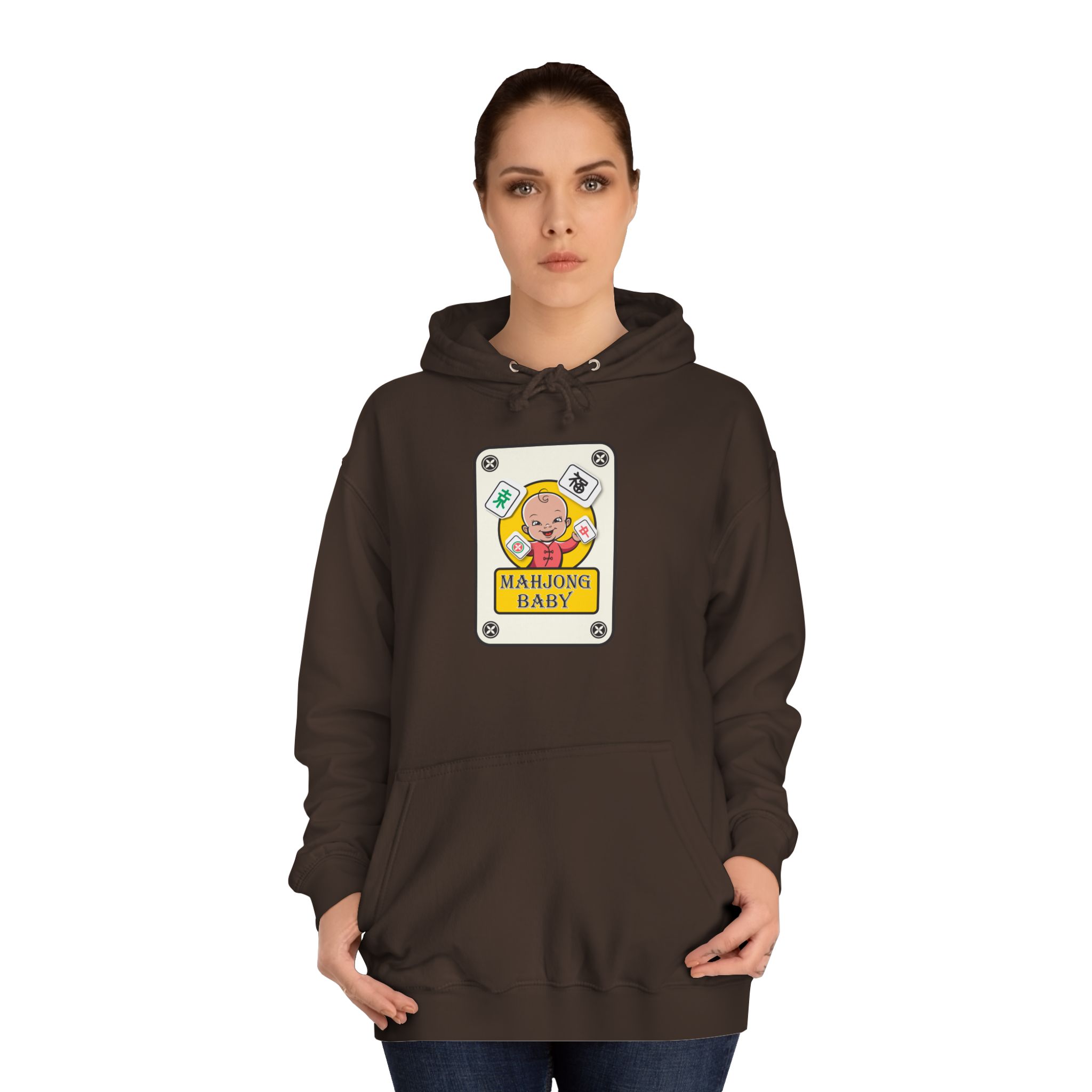Mahjong Baby College Hoodie – Cozy Unisex Mahjong Graphic Sweatshirt - Image 17