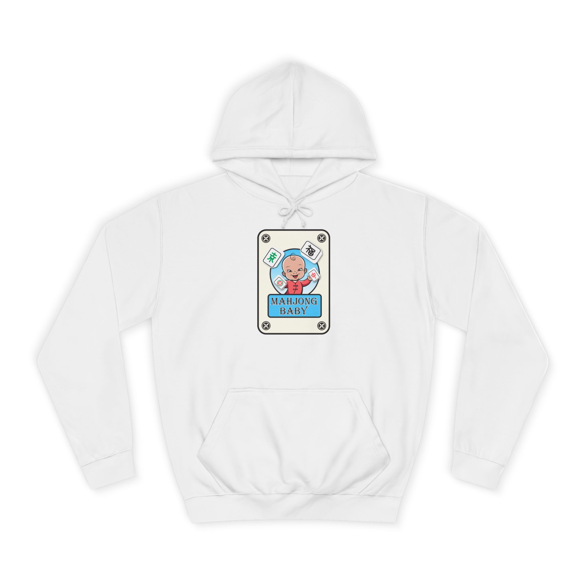 Mahjong Baby College Hoodie – Cozy Unisex Mahjong Graphic Sweatshirt - Image 2