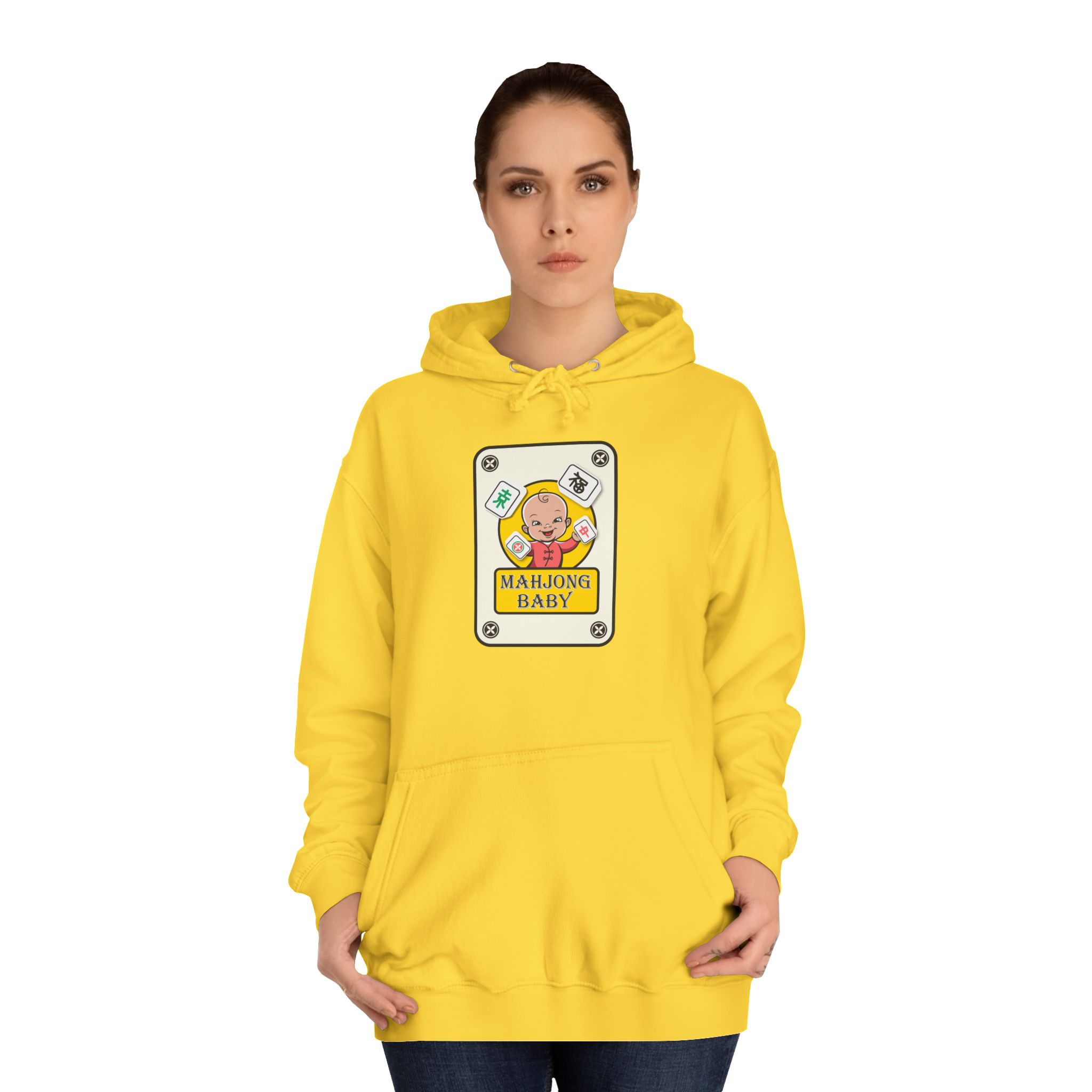 Mahjong Baby College Hoodie – Cozy Unisex Mahjong Graphic Sweatshirt - Image 13