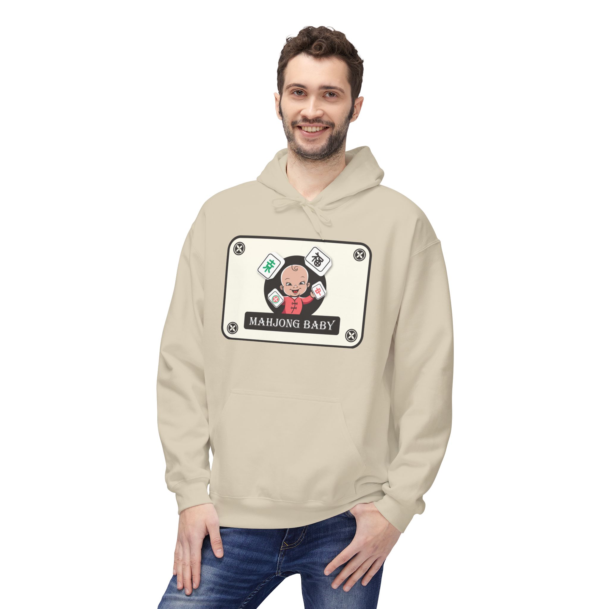 Mahjong Baby Unisex Hockey Hoodie | Adventure Baby Retro Goalie Graphic Pullover - Image 30