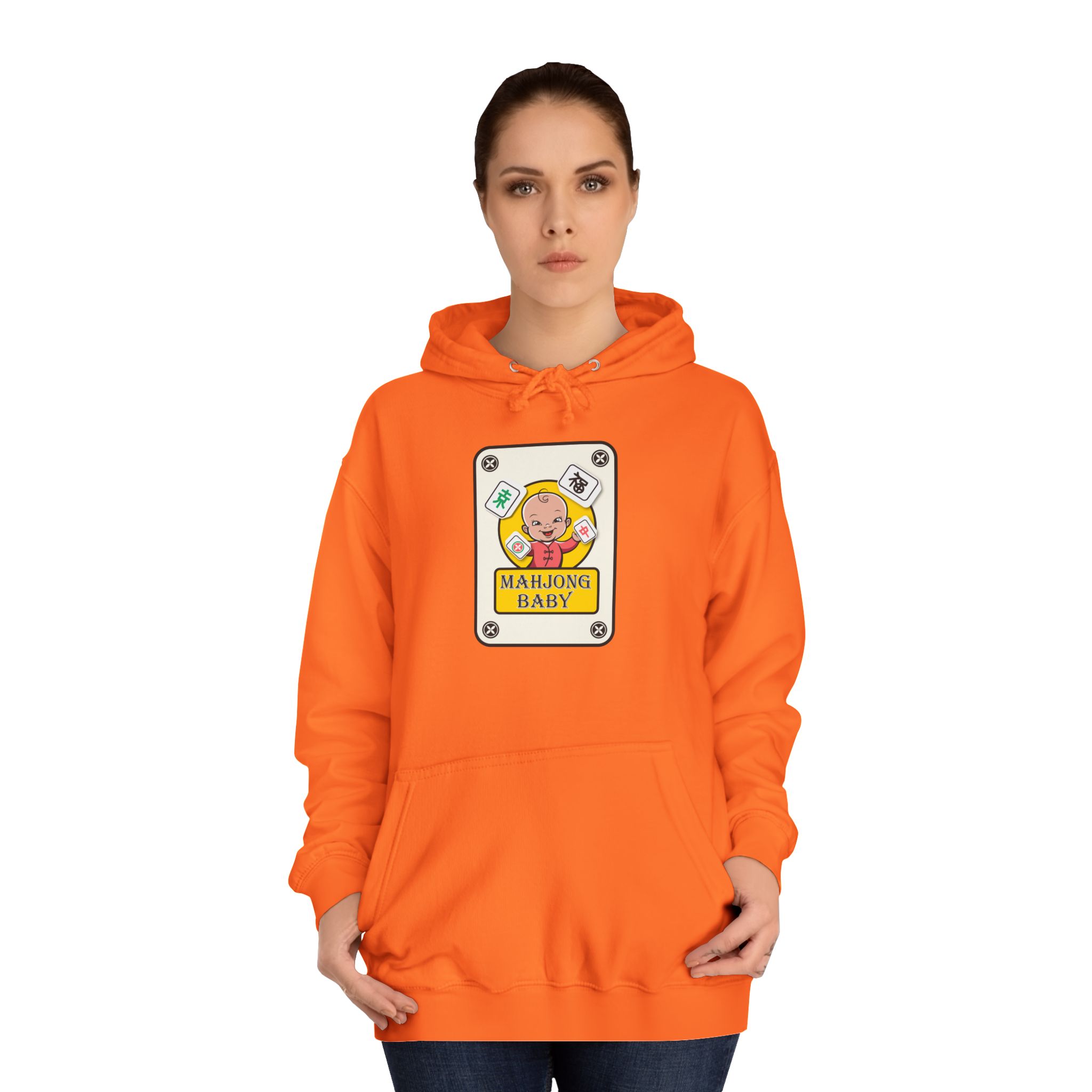 Mahjong Baby College Hoodie – Cozy Unisex Mahjong Graphic Sweatshirt - Image 21